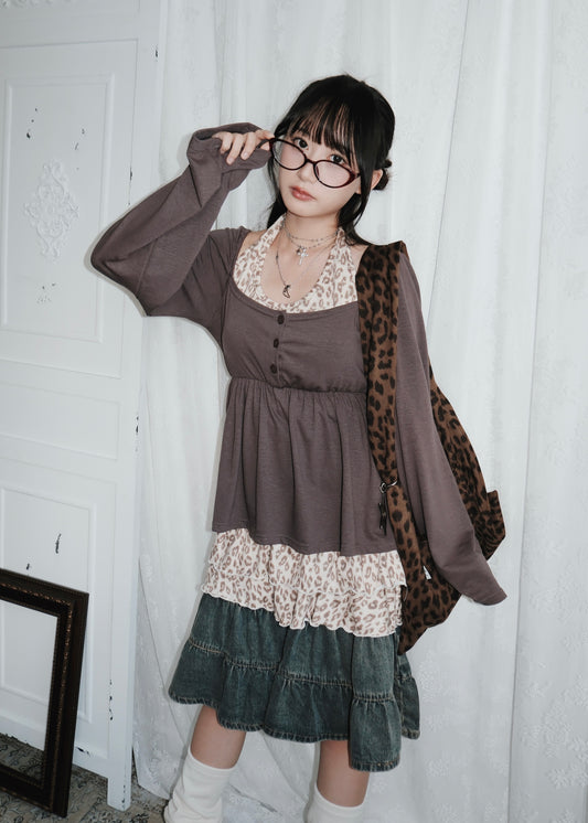 𝐌𝐢𝐤𝐚 𝐅𝐥𝐨𝐰𝐞𝐫 𝐏𝐮𝐟𝐟 𝐒𝐥𝐞𝐞𝐯𝐞 𝐓𝐨𝐩 - 𝐌𝐨𝐜𝐡𝐚