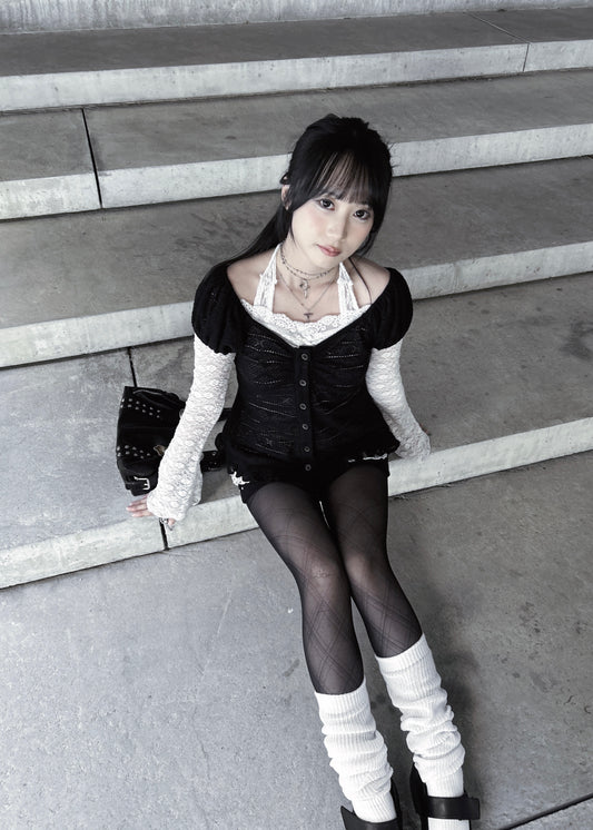 𝐂𝐢𝐧𝐭𝐢𝐚 𝐊𝐧𝐢𝐭 𝐑𝐮𝐟𝐟𝐥𝐞 𝐏𝐮𝐟𝐟 𝐒𝐥𝐞𝐞𝐯𝐞 𝐓𝐨𝐩 - 𝐁𝐥𝐚𝐜𝐤