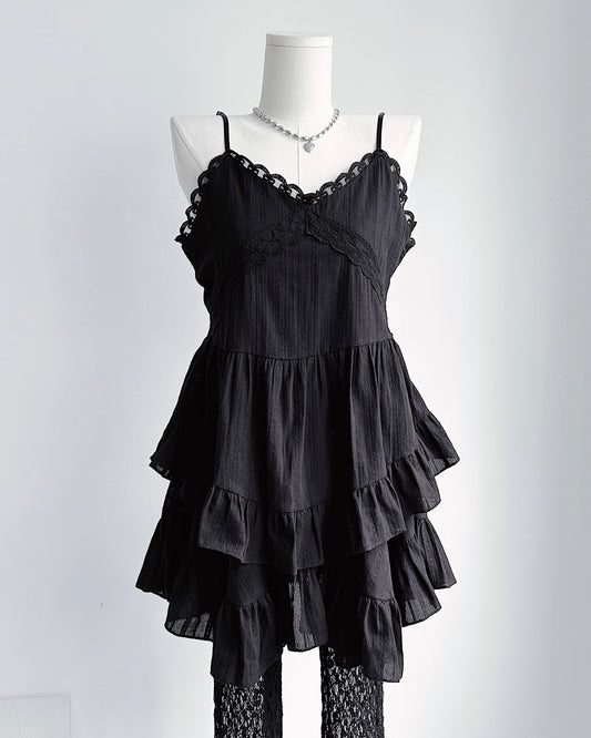 𝐕 𝐍𝐞𝐜𝐤 𝐋𝐚𝐜𝐞 𝐑𝐮𝐟𝐟𝐥𝐞 𝐃𝐫𝐞𝐬𝐬 - 𝐁𝐥𝐚𝐜𝐤