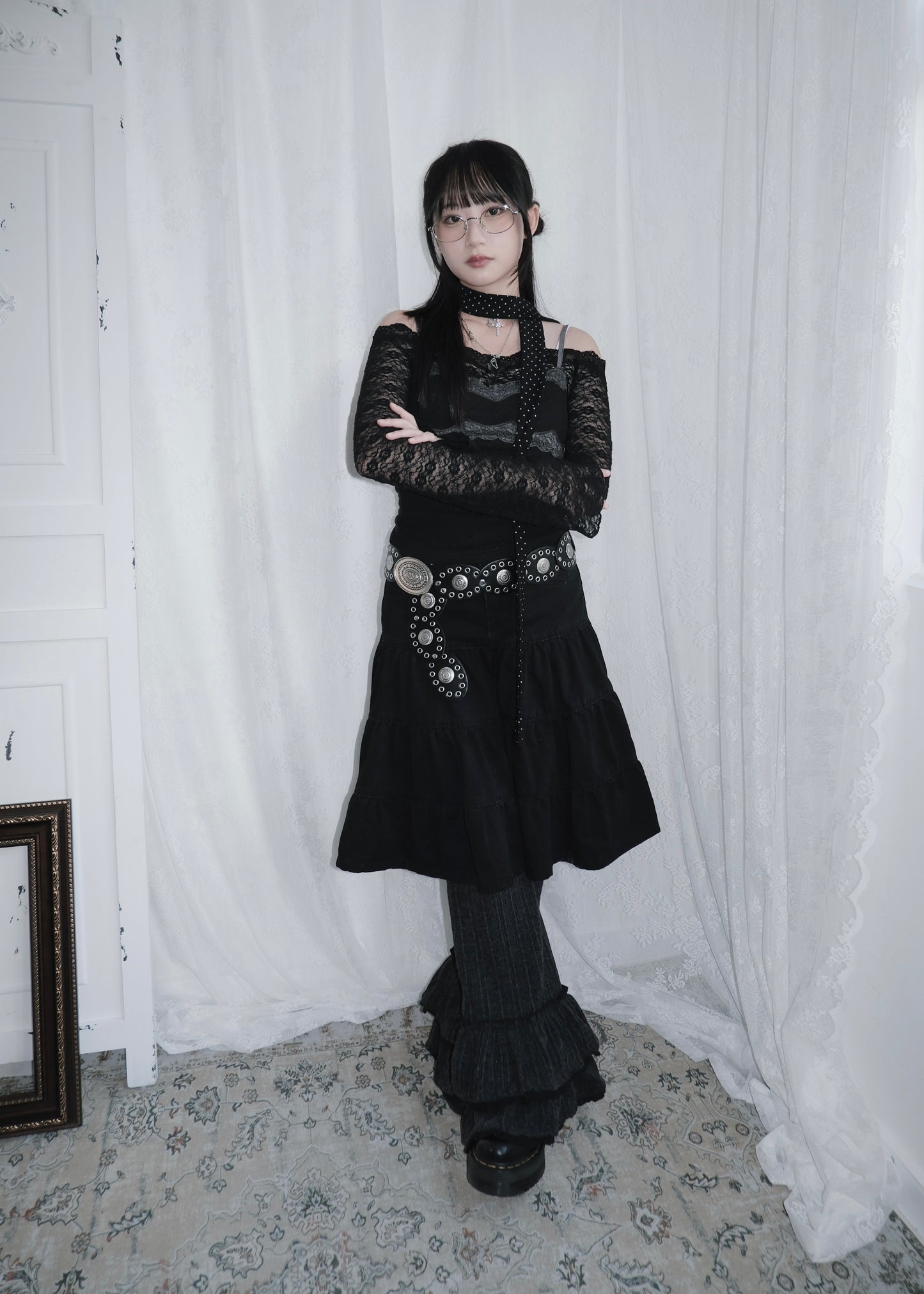 𝐑𝐢𝐬𝐚 𝐋𝐚𝐜𝐞 𝐑𝐮𝐟𝐟𝐥𝐞 𝐏𝐚𝐧𝐭𝐬 - 𝐃𝐚𝐫𝐤 𝐆𝐫𝐞𝐲