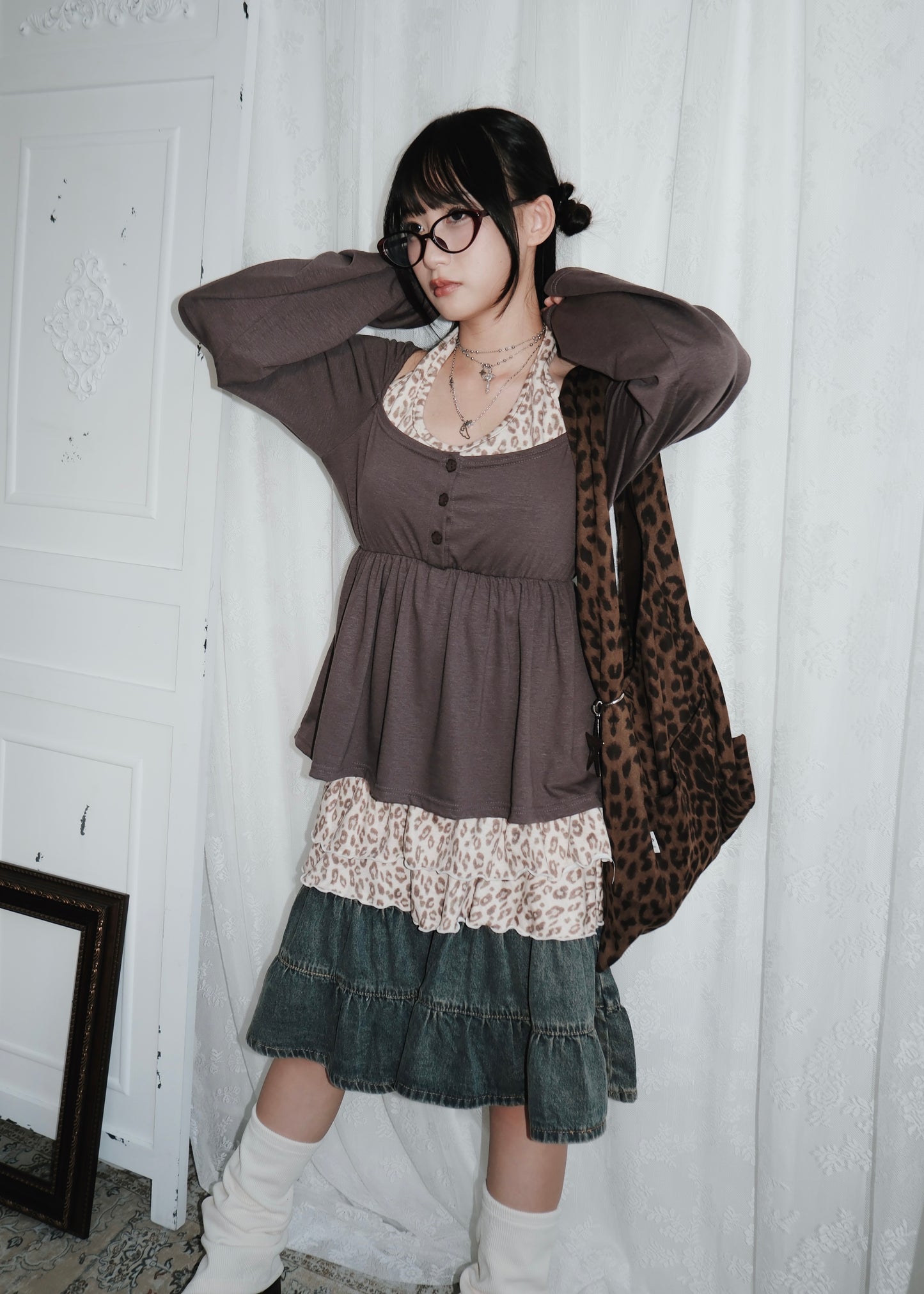 𝐋𝐞𝐨𝐩𝐚𝐫𝐝 𝐑𝐮𝐟𝐟𝐥𝐞 𝐇𝐚𝐥𝐭𝐞𝐫 𝐓𝐨𝐩 - 𝐎𝐚𝐭𝐦𝐞𝐚𝐥