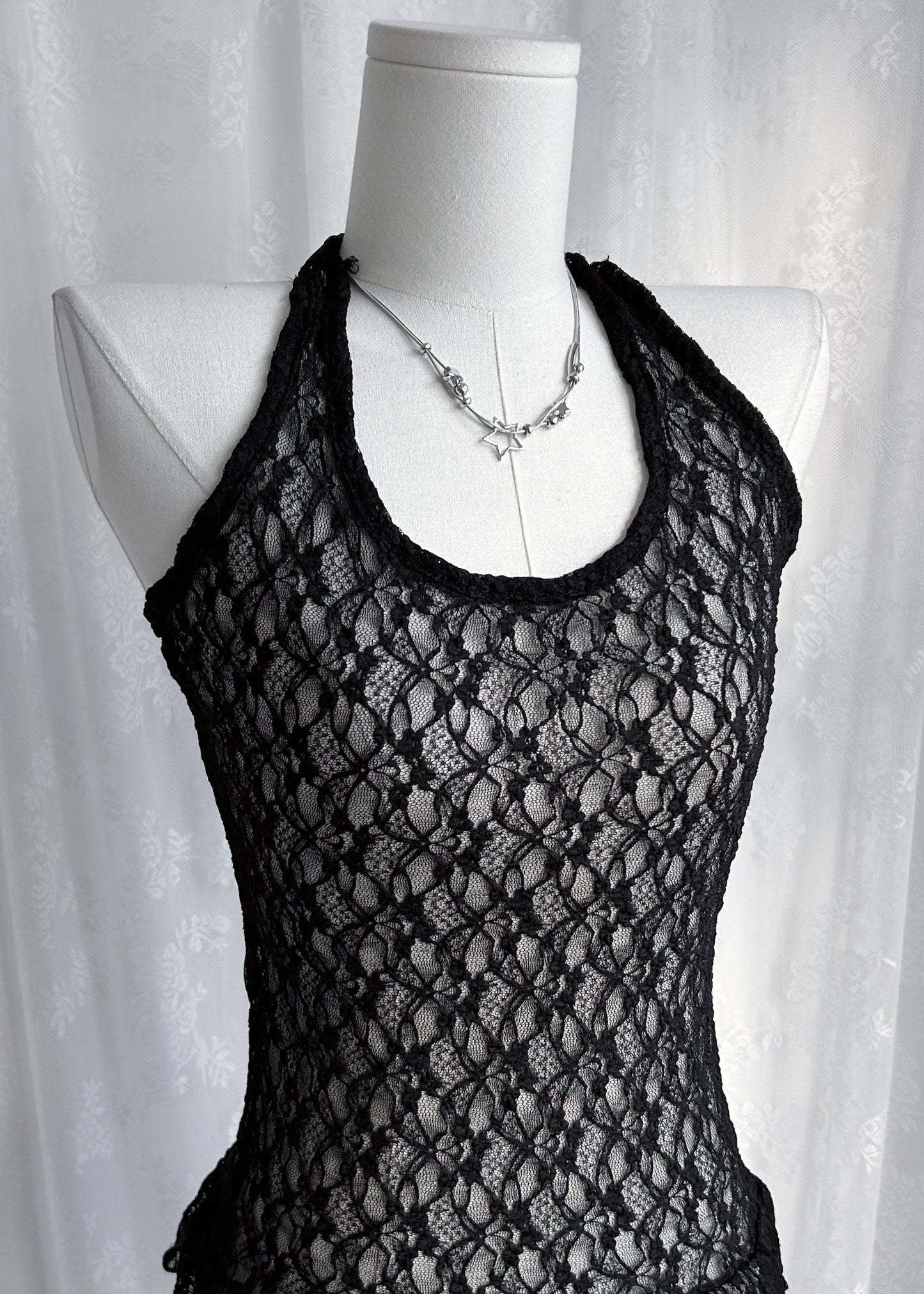 𝐋𝐢𝐬𝐞𝐭𝐭𝐚 𝐋𝐚𝐜𝐞 𝐑𝐮𝐟𝐟𝐥𝐞 𝐇𝐚𝐥𝐭𝐞𝐫 𝐓𝐨𝐩 - 𝐁𝐥𝐚𝐜𝐤