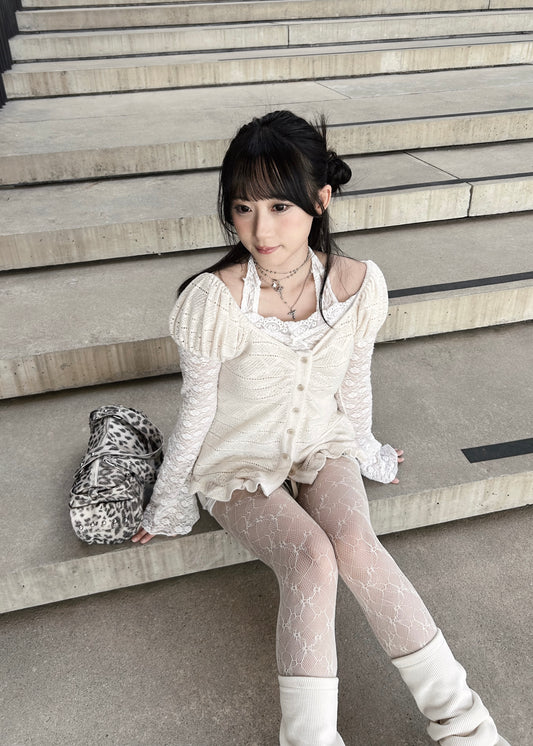 𝐂𝐢𝐧𝐭𝐢𝐚 𝐊𝐧𝐢𝐭 𝐑𝐮𝐟𝐟𝐥𝐞 𝐏𝐮𝐟𝐟 𝐒𝐥𝐞𝐞𝐯𝐞 𝐓𝐨𝐩 - 𝐂𝐫𝐞𝐚𝐦