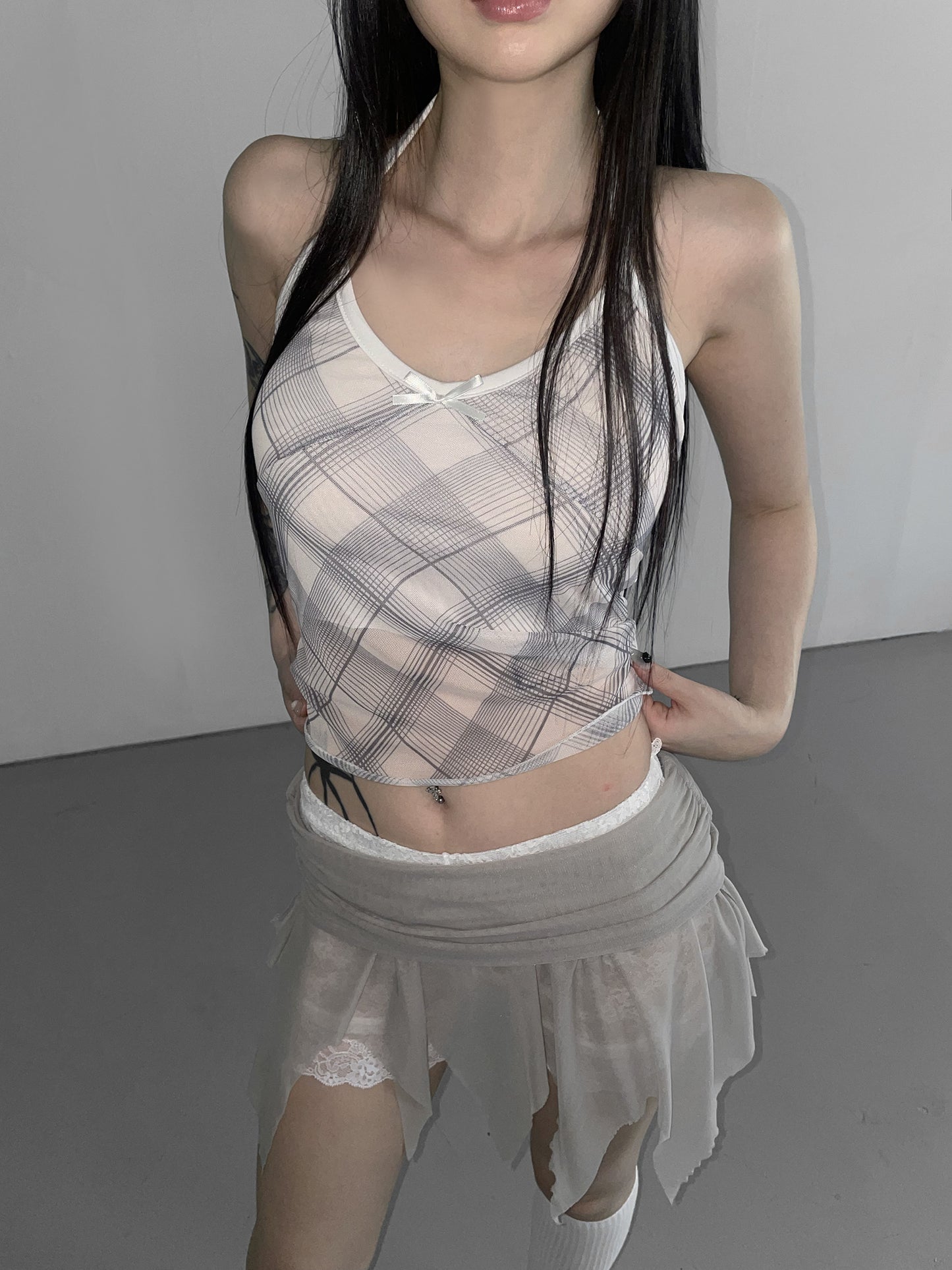 𝐒𝐢𝐞𝐧𝐚 𝐂𝐡𝐞𝐜𝐤𝐞𝐝 𝐌𝐞𝐬𝐡 𝐇𝐚𝐥𝐭𝐞𝐫 𝐓𝐚𝐧𝐤 - 𝐏𝐢𝐧𝐤