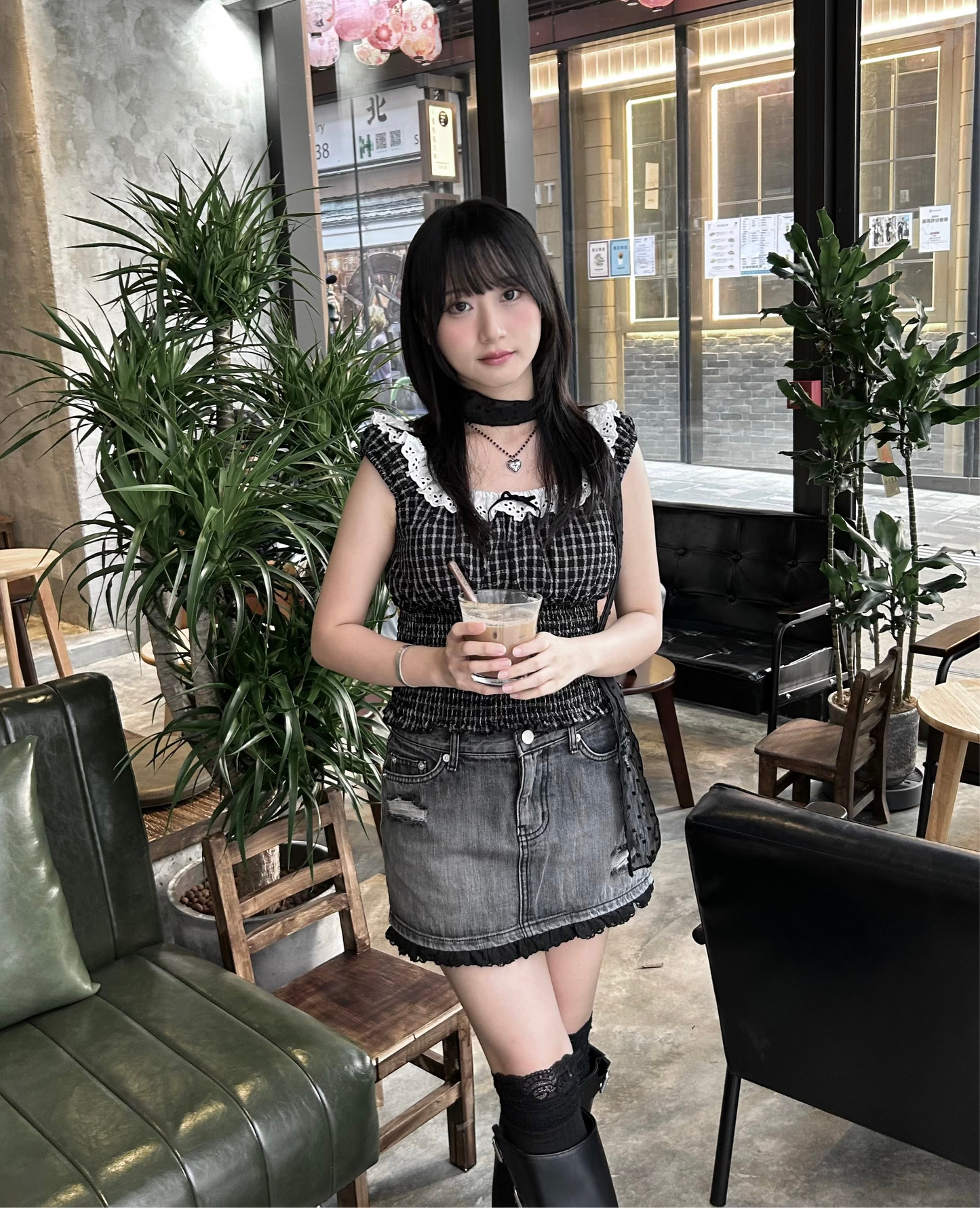 𝐎𝐫𝐧𝐞𝐥𝐥𝐚 𝐋𝐚𝐜𝐞 𝐃𝐢𝐬𝐭𝐫𝐞𝐬𝐬𝐞𝐝 𝐃𝐞𝐧𝐢𝐦 𝐒𝐤𝐢𝐫𝐭 - 𝐖𝐚𝐬𝐡𝐞𝐝 𝐁𝐥𝐚𝐜𝐤