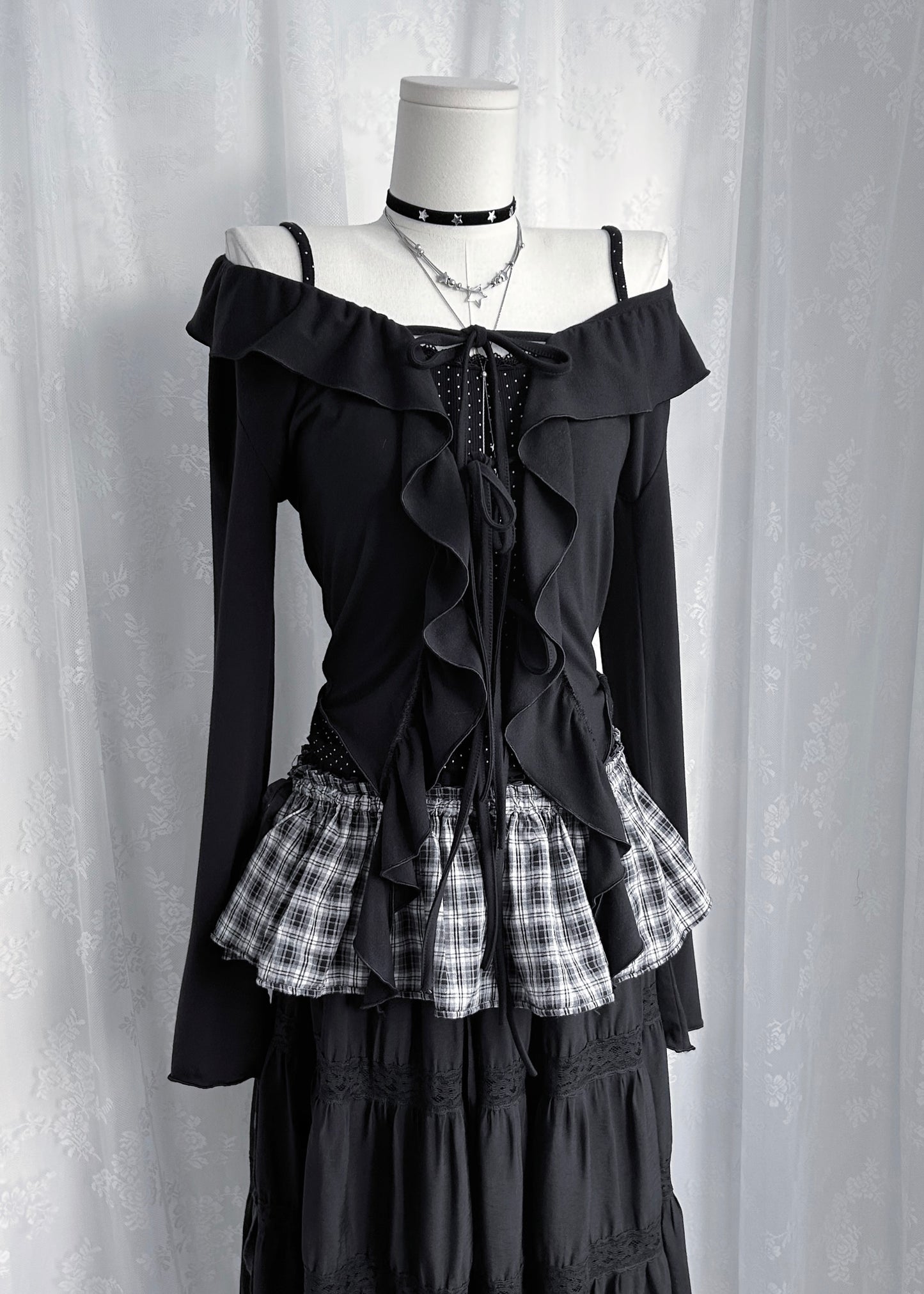 𝐓𝐰𝐨 𝐖𝐚𝐲 𝐂𝐡𝐞𝐜𝐤𝐞𝐝 𝐑𝐮𝐟𝐟𝐥𝐞 𝐋𝐚𝐲𝐞𝐫𝐢𝐧𝐠 𝐒𝐤𝐢𝐫𝐭