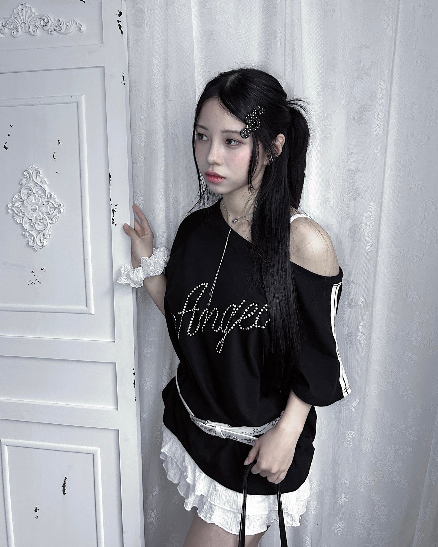 ★ 𝐒𝐭𝐚𝐫 𝐀𝐧𝐠𝐞𝐥 𝐃𝐫𝐨𝐩 𝐒𝐡𝐨𝐮𝐥𝐝𝐞𝐫 𝐓𝐞𝐞 - 𝐁𝐥𝐚𝐜𝐤
