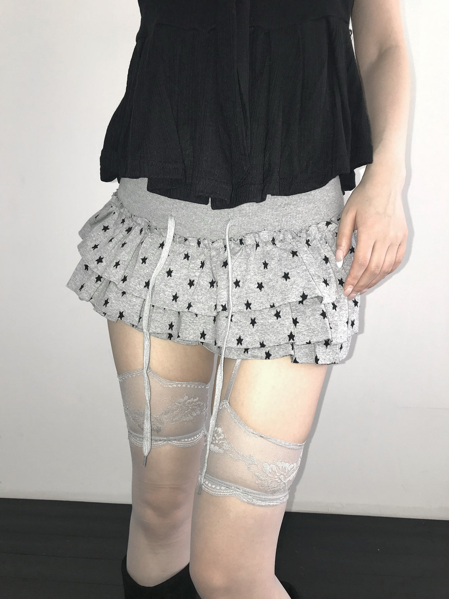 𝐒𝐭𝐚𝐫𝐫𝐲 𝐒𝐤𝐲 𝐑𝐮𝐟𝐟𝐥𝐞 𝐌𝐢𝐧𝐢 𝐒𝐤𝐨𝐫𝐭 - 𝐆𝐫𝐞𝐲