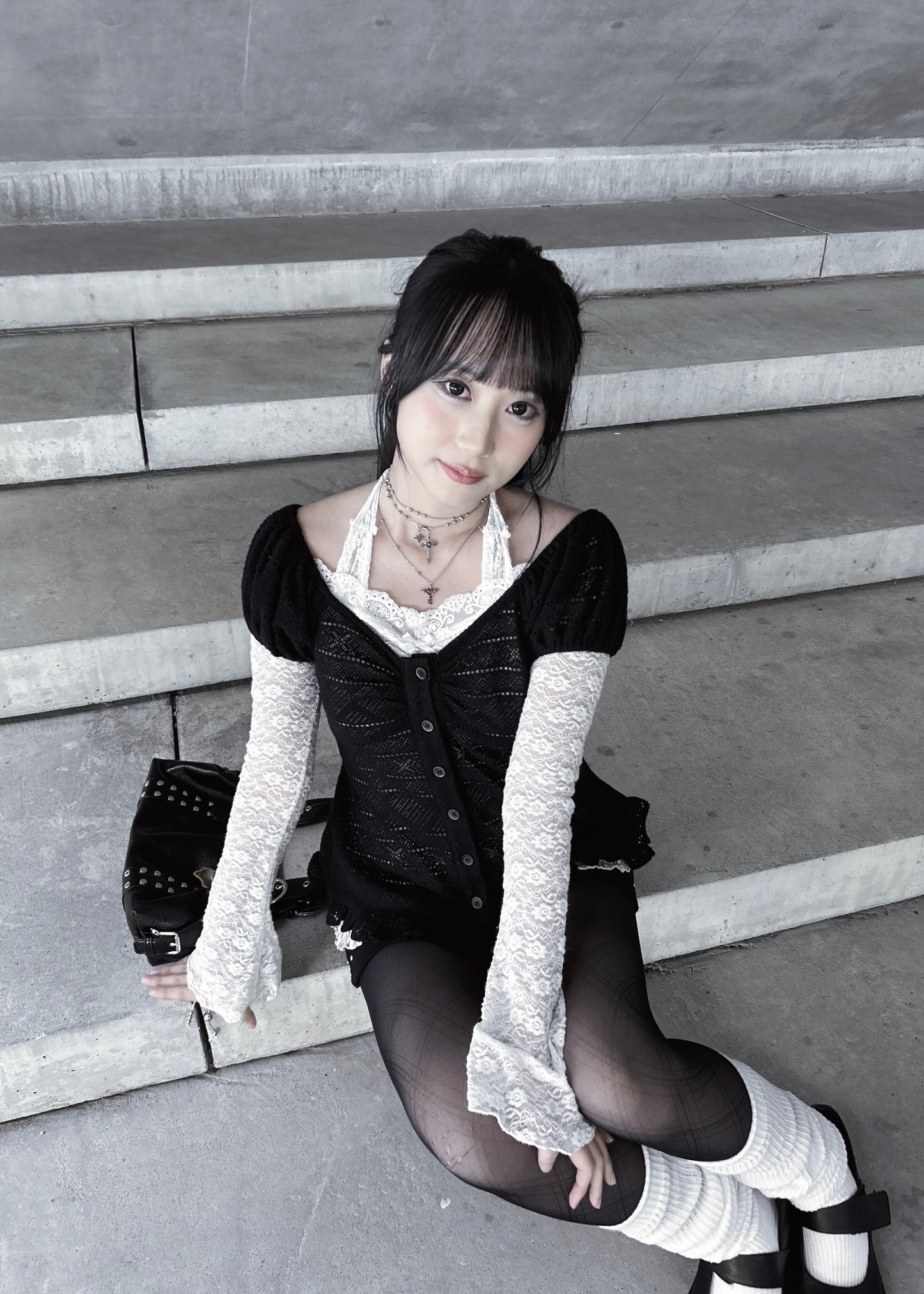 𝐂𝐢𝐧𝐭𝐢𝐚 𝐊𝐧𝐢𝐭 𝐑𝐮𝐟𝐟𝐥𝐞 𝐏𝐮𝐟𝐟 𝐒𝐥𝐞𝐞𝐯𝐞 𝐓𝐨𝐩 - 𝐁𝐥𝐚𝐜𝐤