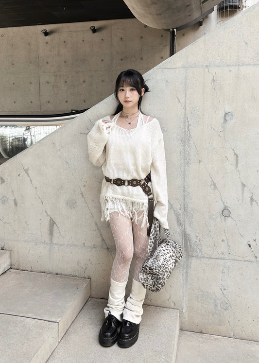 𝐕 𝐍𝐞𝐜𝐤 𝐅𝐫𝐢𝐧𝐠𝐞𝐝 𝐊𝐧𝐢𝐭 𝐒𝐰𝐞𝐚𝐭𝐞𝐫 - 𝐂𝐫𝐞𝐚𝐦