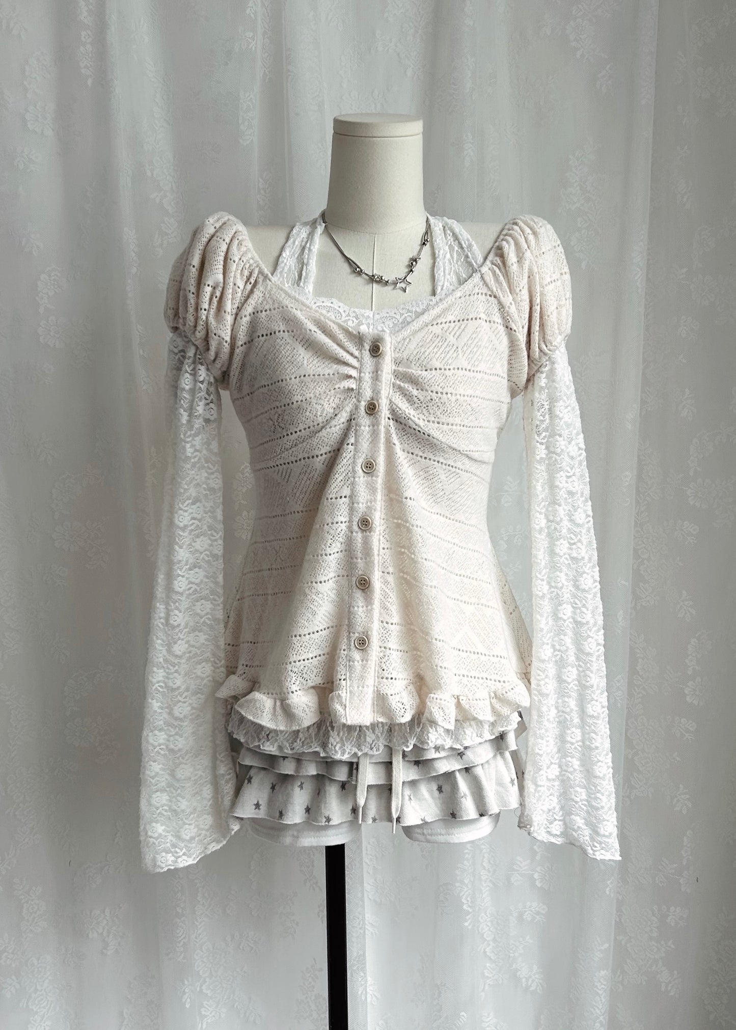 𝐂𝐢𝐧𝐭𝐢𝐚 𝐊𝐧𝐢𝐭 𝐑𝐮𝐟𝐟𝐥𝐞 𝐏𝐮𝐟𝐟 𝐒𝐥𝐞𝐞𝐯𝐞 𝐓𝐨𝐩 - 𝐂𝐫𝐞𝐚𝐦