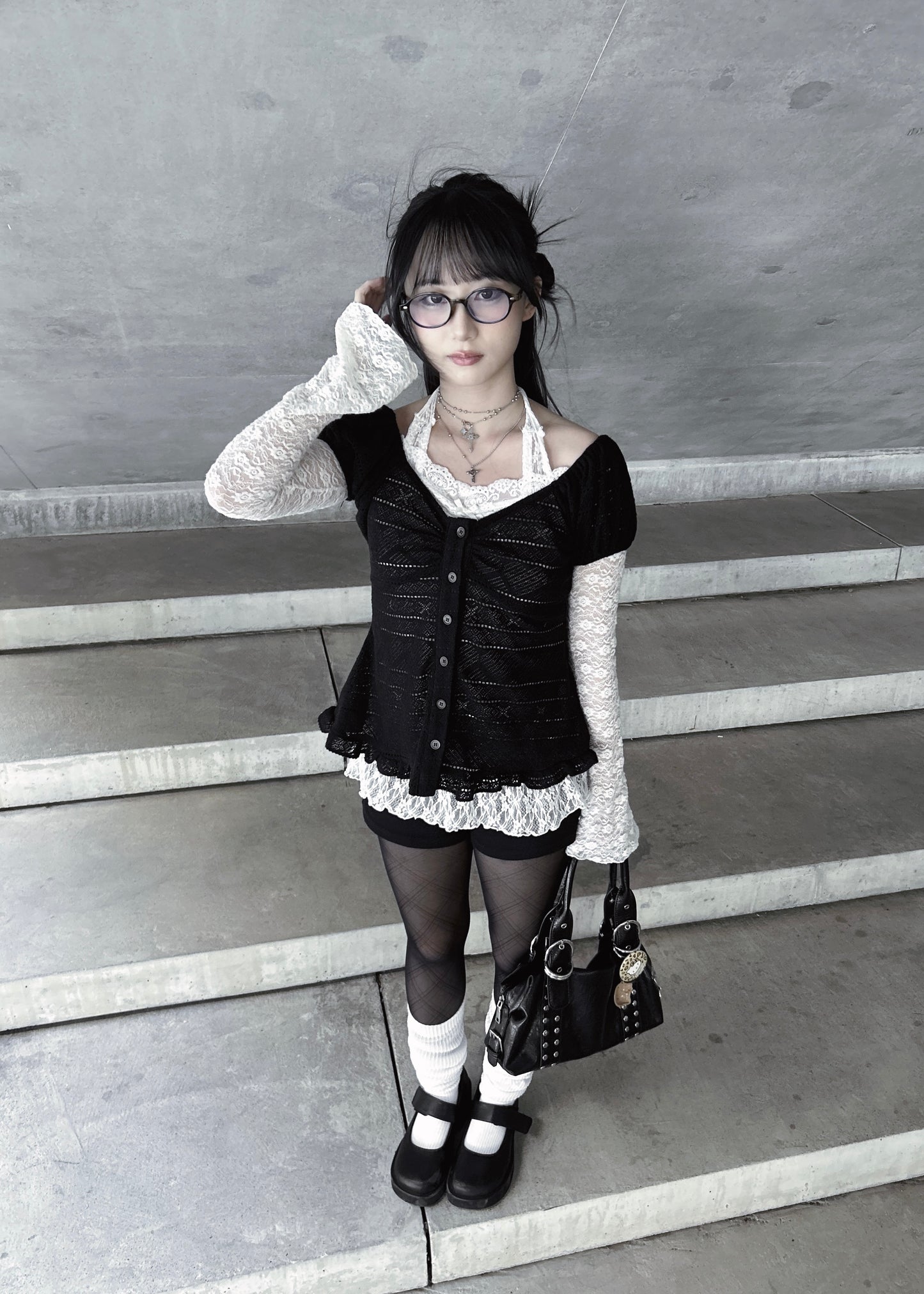 𝐂𝐢𝐧𝐭𝐢𝐚 𝐊𝐧𝐢𝐭 𝐑𝐮𝐟𝐟𝐥𝐞 𝐏𝐮𝐟𝐟 𝐒𝐥𝐞𝐞𝐯𝐞 𝐓𝐨𝐩 - 𝐁𝐥𝐚𝐜𝐤