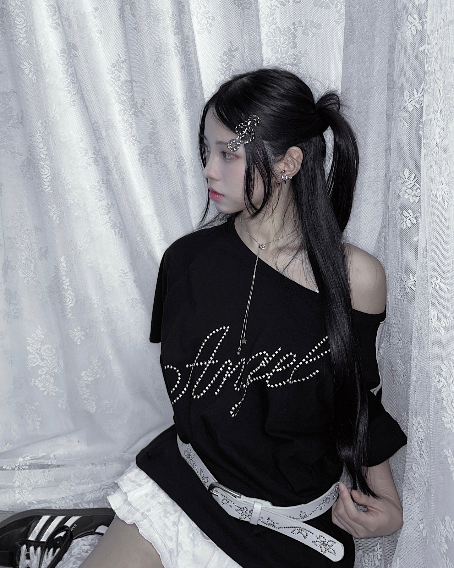 ★ 𝐒𝐭𝐚𝐫 𝐀𝐧𝐠𝐞𝐥 𝐃𝐫𝐨𝐩 𝐒𝐡𝐨𝐮𝐥𝐝𝐞𝐫 𝐓𝐞𝐞 - 𝐁𝐥𝐚𝐜𝐤