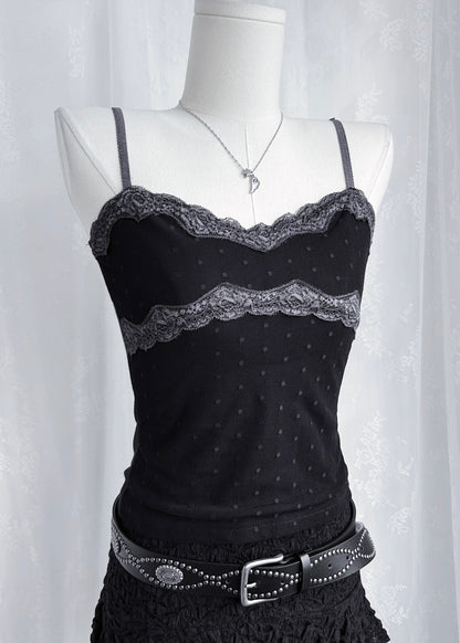 𝐋𝐚𝐜𝐞 𝐏𝐨𝐥𝐤𝐚 𝐃𝐨𝐭 𝐌𝐞𝐬𝐡 𝐓𝐚𝐧𝐤 𝐓𝐨𝐩 - 𝐁𝐥𝐚𝐜𝐤