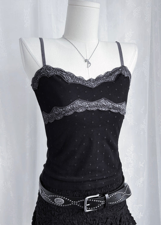 𝐋𝐚𝐜𝐞 𝐏𝐨𝐥𝐤𝐚 𝐃𝐨𝐭 𝐌𝐞𝐬𝐡 𝐓𝐚𝐧𝐤 𝐓𝐨𝐩 - 𝐁𝐥𝐚𝐜𝐤