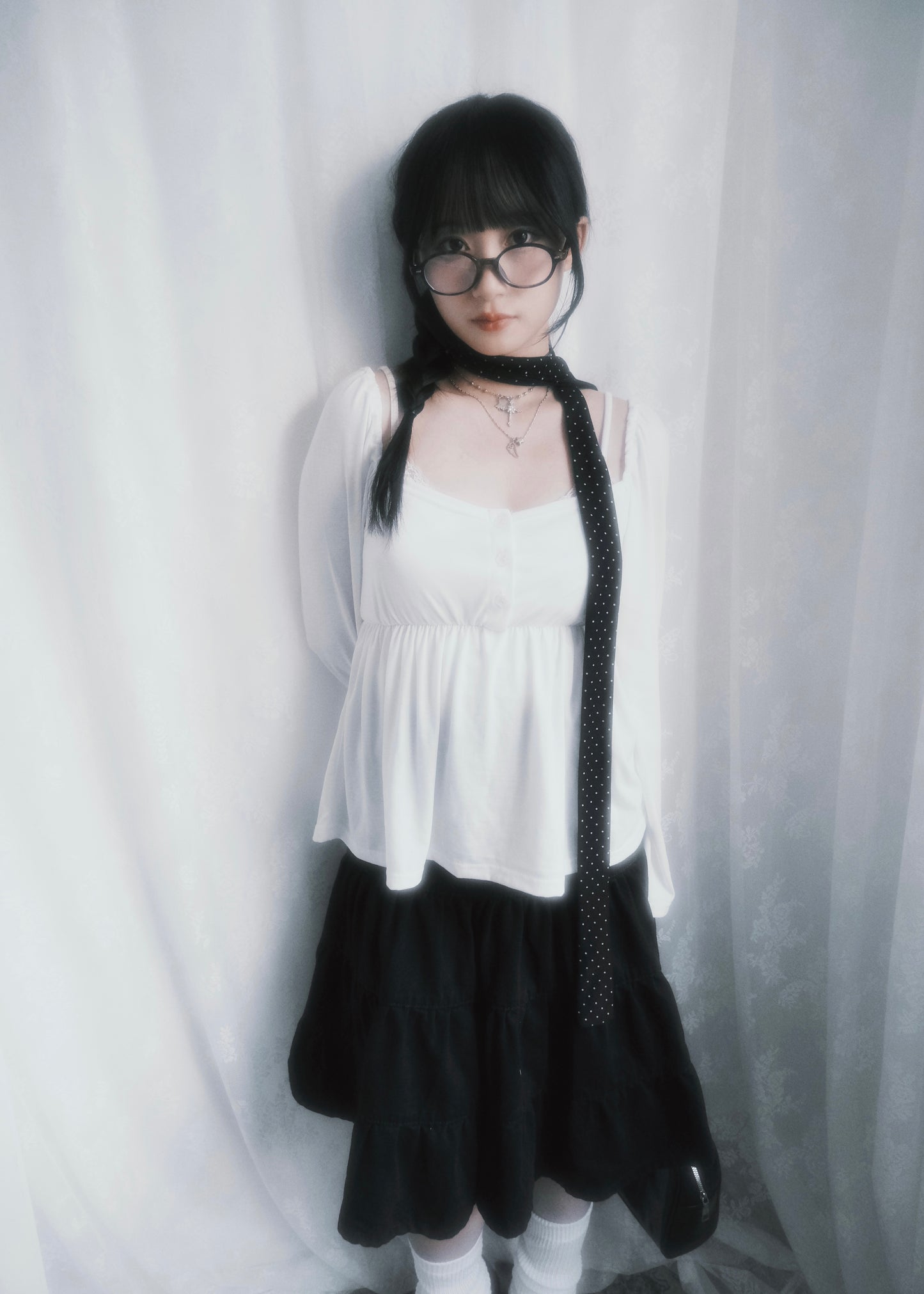 𝐌𝐢𝐤𝐚 𝐅𝐥𝐨𝐰𝐞𝐫 𝐏𝐮𝐟𝐟 𝐒𝐥𝐞𝐞𝐯𝐞 𝐓𝐨𝐩 -  𝐖𝐡𝐢𝐭𝐞