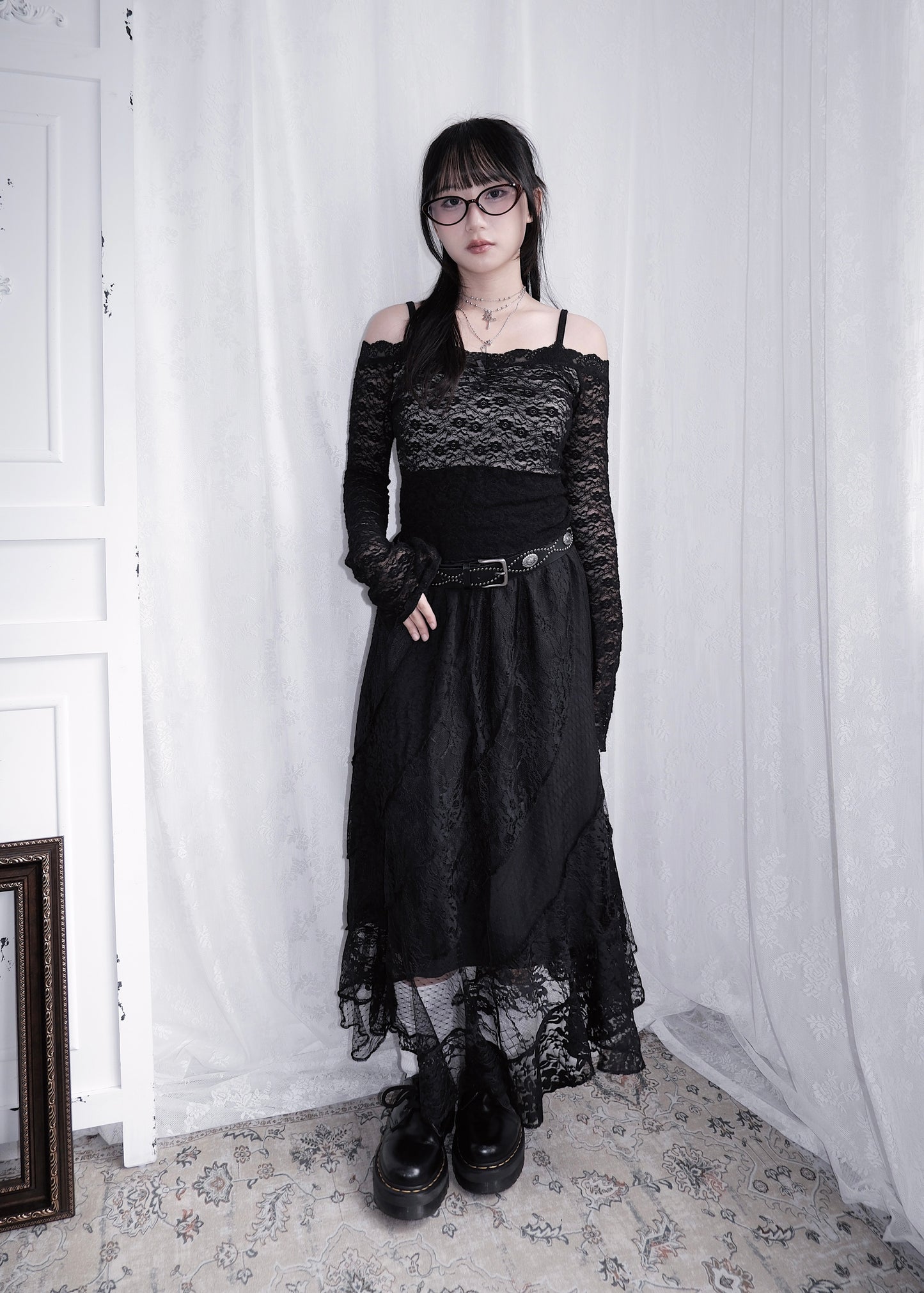 𝐕𝐞𝐥𝐢𝐞𝐭𝐭𝐚 𝐅𝐥𝐚𝐫𝐞 𝐒𝐥𝐞𝐞𝐯𝐞 𝐋𝐚𝐜𝐞 𝐓𝐨𝐩 - 𝐁𝐥𝐚𝐜𝐤