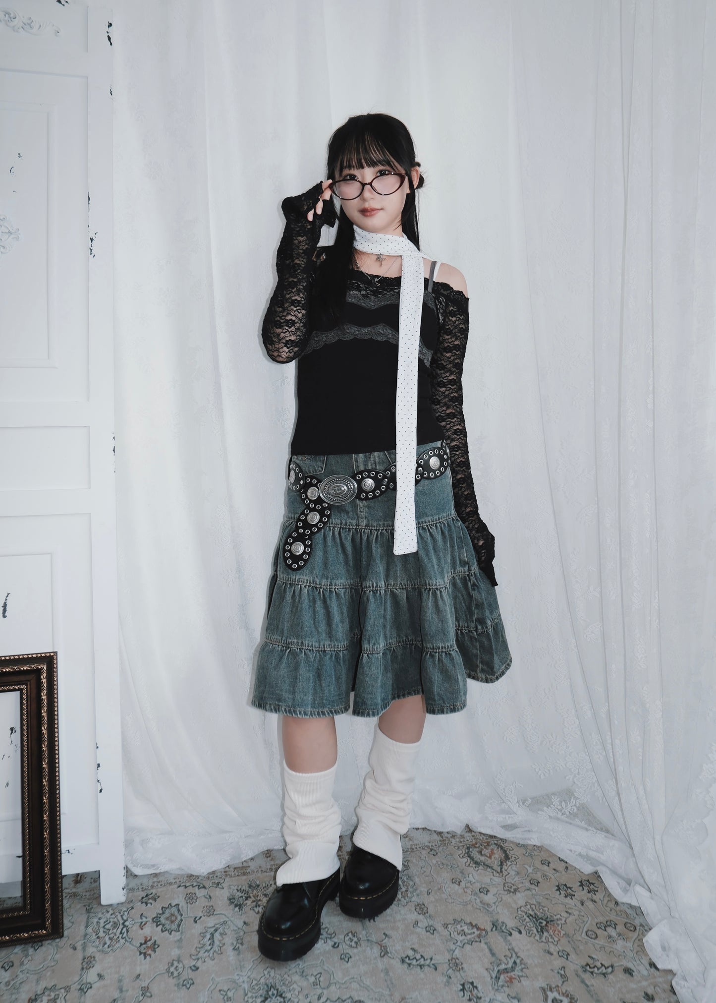 𝐏𝐨𝐥𝐤𝐚 𝐃𝐨𝐭 𝐒𝐜𝐚𝐫𝐟 - 𝐖𝐡𝐢𝐭𝐞