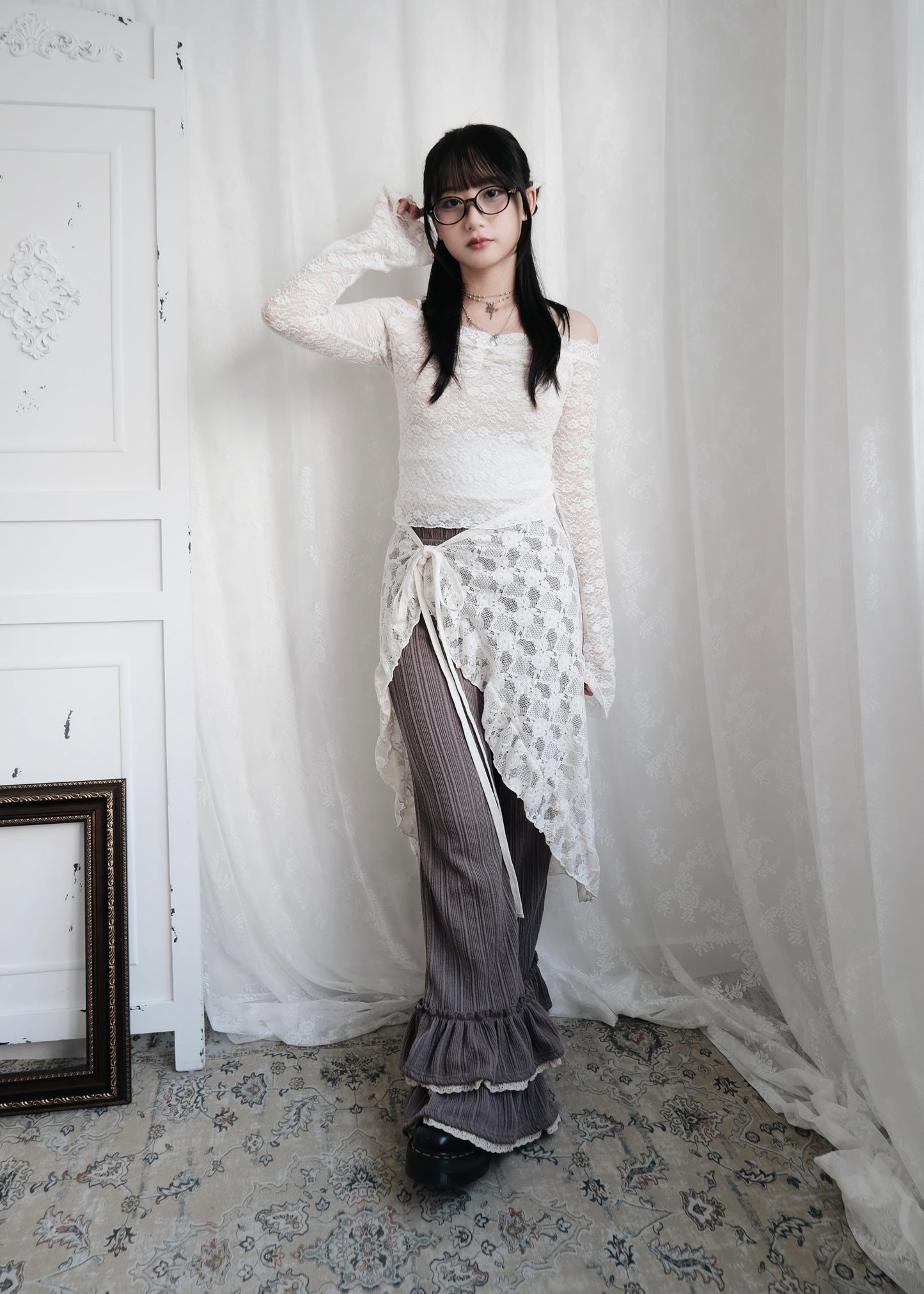 𝐑𝐢𝐬𝐚 𝐋𝐚𝐜𝐞 𝐑𝐮𝐟𝐟𝐥𝐞 𝐏𝐚𝐧𝐭𝐬 - 𝐋𝐚𝐯𝐞𝐧𝐝𝐞𝐫