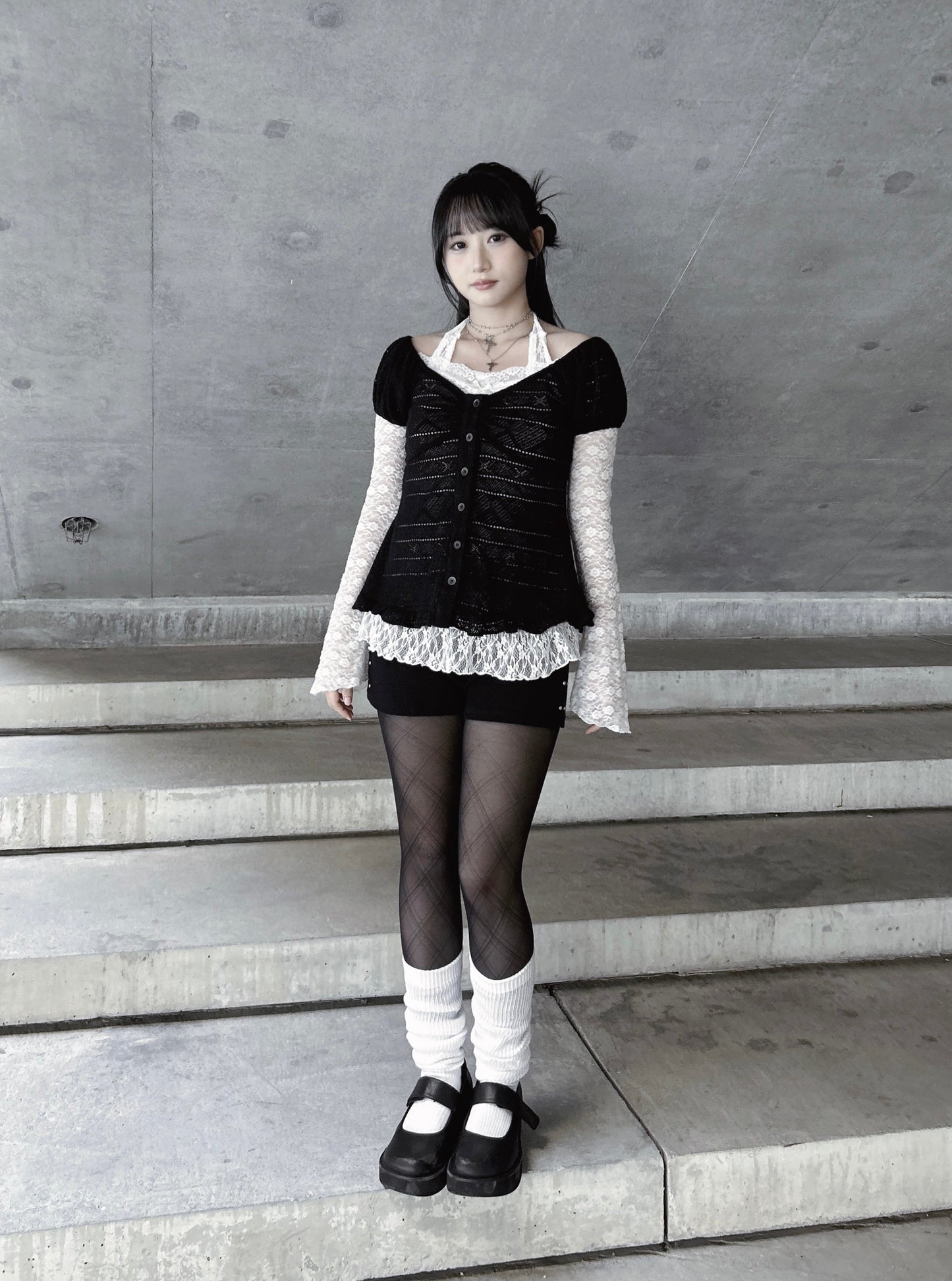 𝐂𝐢𝐧𝐭𝐢𝐚 𝐊𝐧𝐢𝐭 𝐑𝐮𝐟𝐟𝐥𝐞 𝐏𝐮𝐟𝐟 𝐒𝐥𝐞𝐞𝐯𝐞 𝐓𝐨𝐩 - 𝐁𝐥𝐚𝐜𝐤