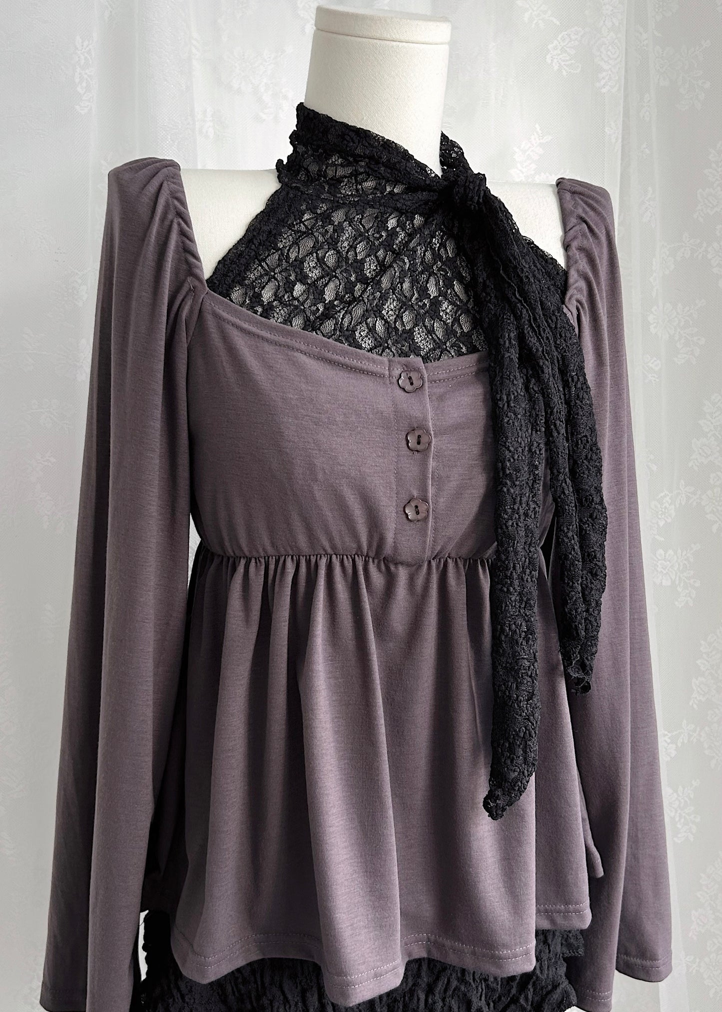 𝐌𝐢𝐤𝐚 𝐅𝐥𝐨𝐰𝐞𝐫 𝐏𝐮𝐟𝐟 𝐒𝐥𝐞𝐞𝐯𝐞 𝐓𝐨𝐩 - 𝐌𝐨𝐜𝐡𝐚