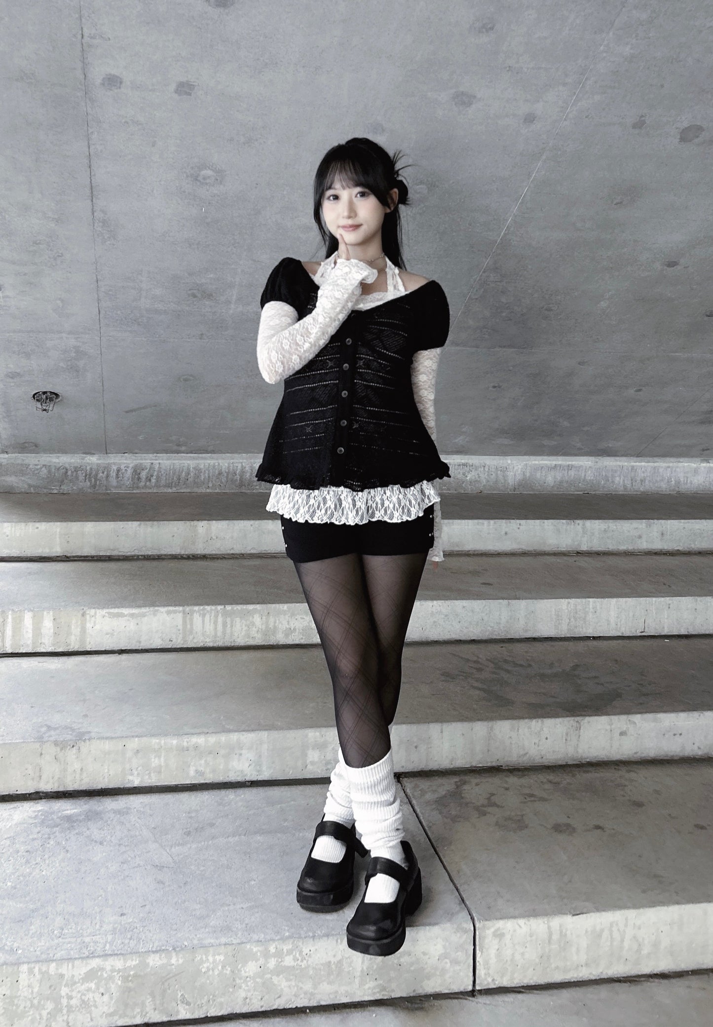 𝐂𝐢𝐧𝐭𝐢𝐚 𝐊𝐧𝐢𝐭 𝐑𝐮𝐟𝐟𝐥𝐞 𝐏𝐮𝐟𝐟 𝐒𝐥𝐞𝐞𝐯𝐞 𝐓𝐨𝐩 - 𝐁𝐥𝐚𝐜𝐤