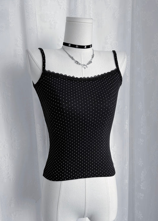 𝐏𝐨𝐥𝐤𝐚 𝐃𝐨𝐭𝐬 𝐋𝐚𝐜𝐞 𝐓𝐚𝐧𝐤 𝐓𝐨𝐩 - 𝐁𝐥𝐚𝐜𝐤