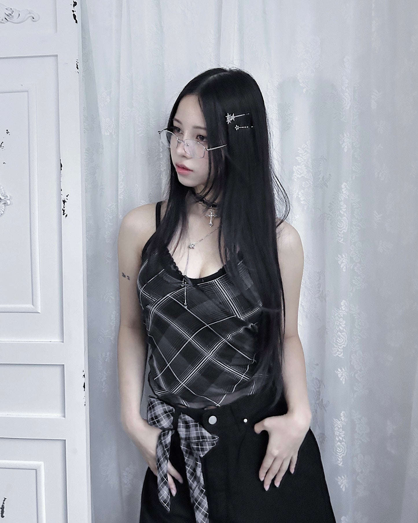 𝐒𝐢𝐞𝐧𝐚 𝐂𝐡𝐞𝐜𝐤𝐞𝐝 𝐌𝐞𝐬𝐡 𝐇𝐚𝐥𝐭𝐞𝐫 𝐓𝐚𝐧𝐤 - 𝐁𝐥𝐚𝐜𝐤
