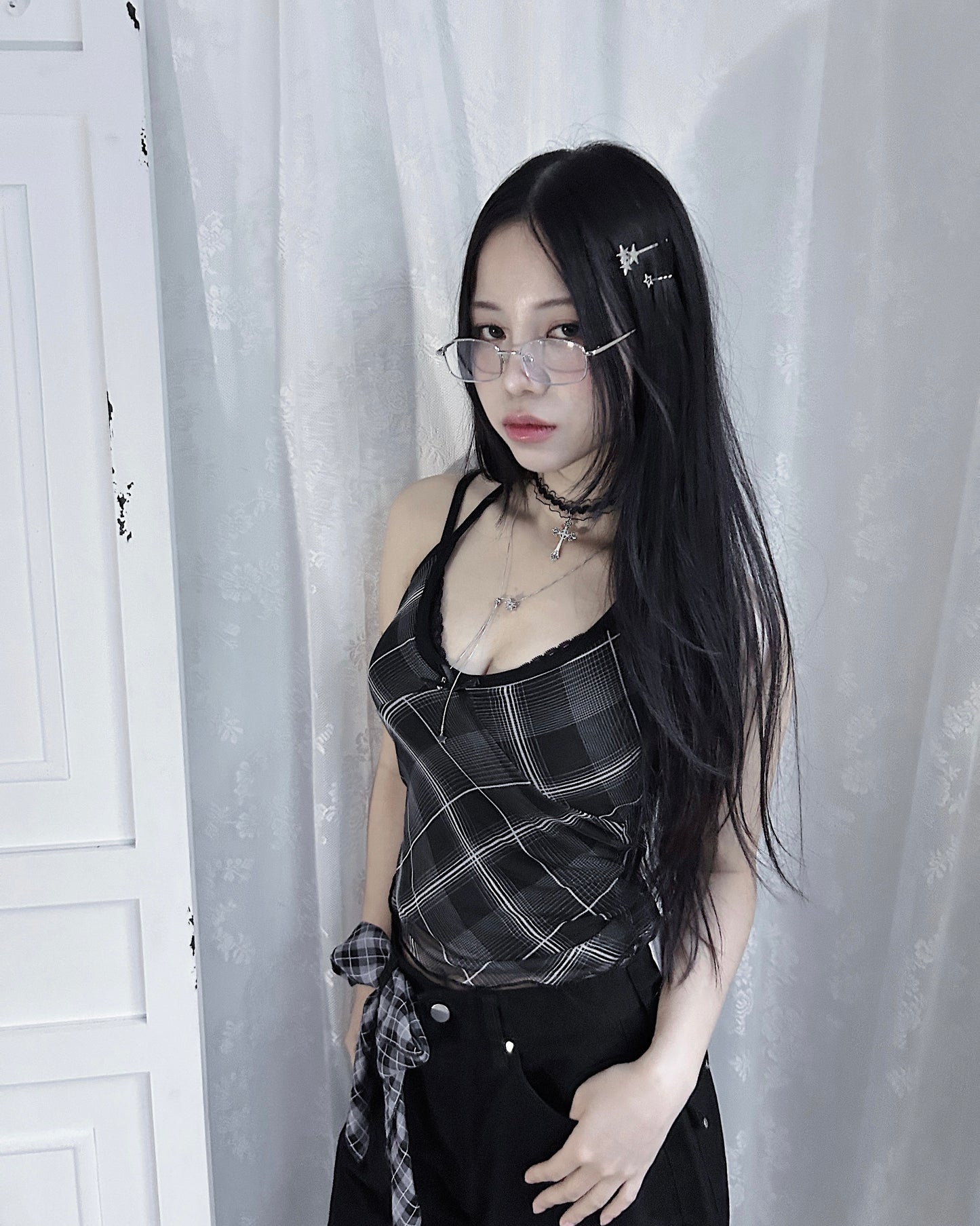 𝐒𝐢𝐞𝐧𝐚 𝐂𝐡𝐞𝐜𝐤𝐞𝐝 𝐌𝐞𝐬𝐡 𝐇𝐚𝐥𝐭𝐞𝐫 𝐓𝐚𝐧𝐤 - 𝐁𝐥𝐚𝐜𝐤