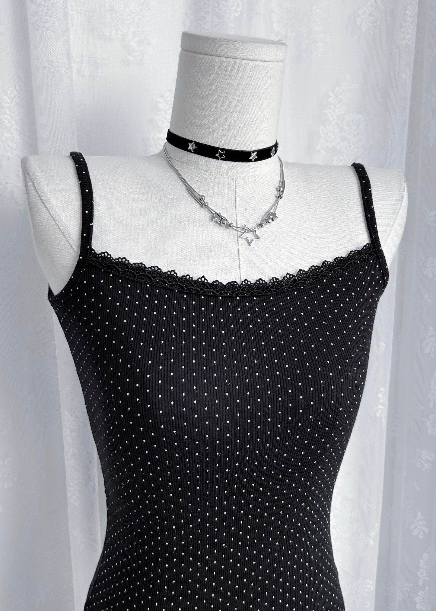 𝐏𝐨𝐥𝐤𝐚 𝐃𝐨𝐭𝐬 𝐋𝐚𝐜𝐞 𝐓𝐚𝐧𝐤 𝐓𝐨𝐩 - 𝐁𝐥𝐚𝐜𝐤