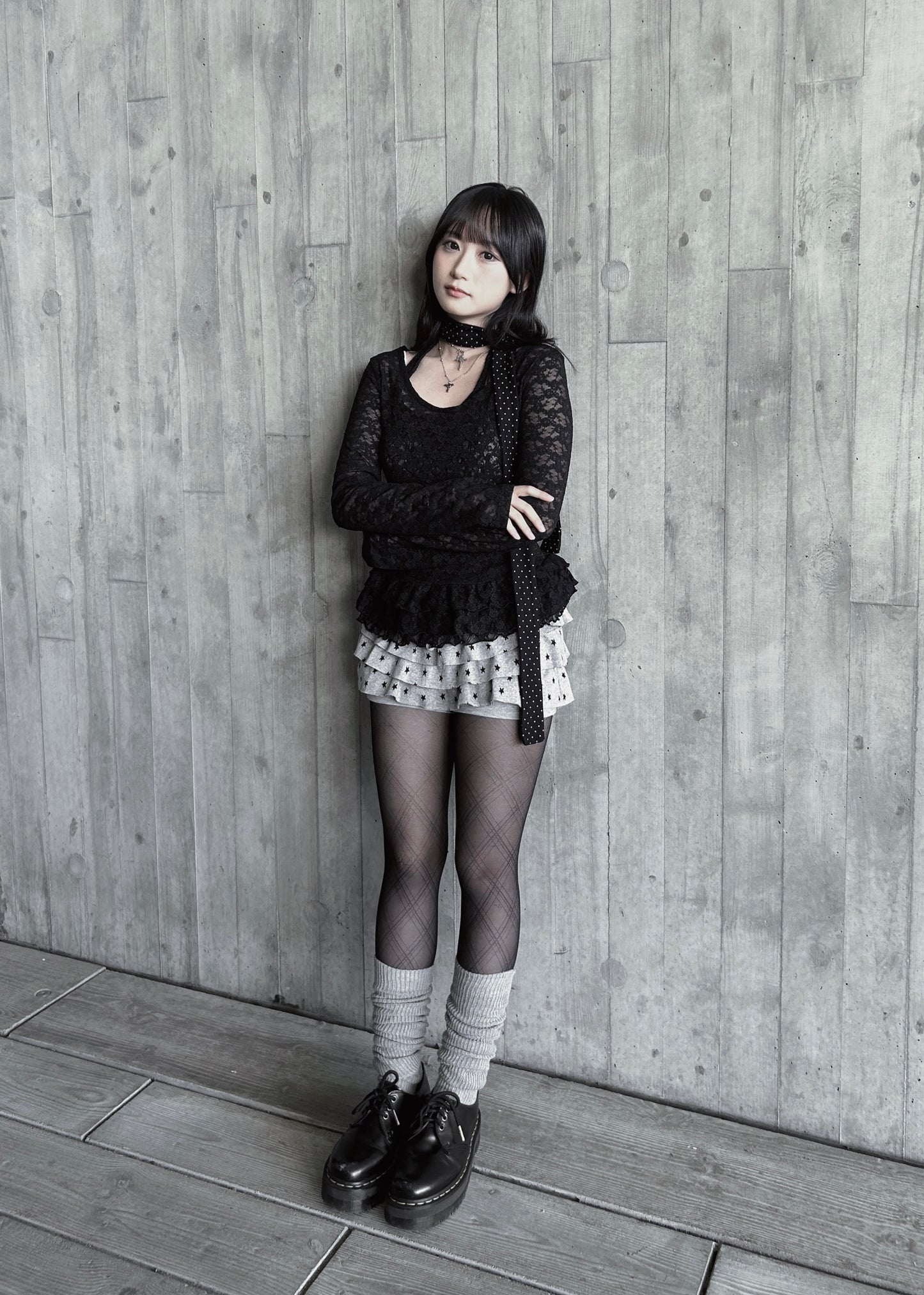 𝐒𝐭𝐚𝐫𝐫𝐲 𝐒𝐤𝐲 𝐑𝐮𝐟𝐟𝐥𝐞 𝐌𝐢𝐧𝐢 𝐒𝐤𝐨𝐫𝐭 - 𝐆𝐫𝐞𝐲