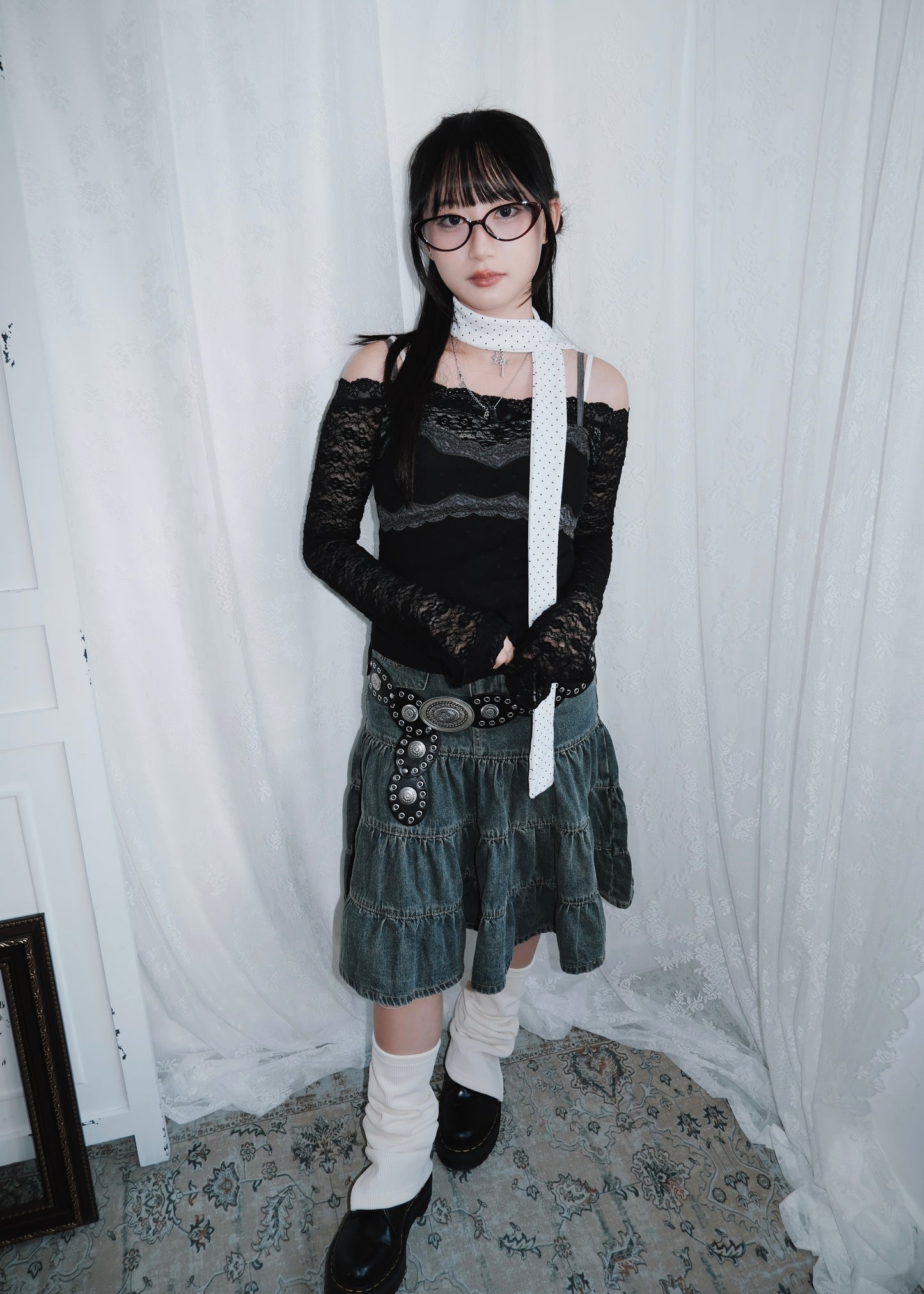 𝐏𝐨𝐥𝐤𝐚 𝐃𝐨𝐭 𝐒𝐜𝐚𝐫𝐟 - 𝐖𝐡𝐢𝐭𝐞