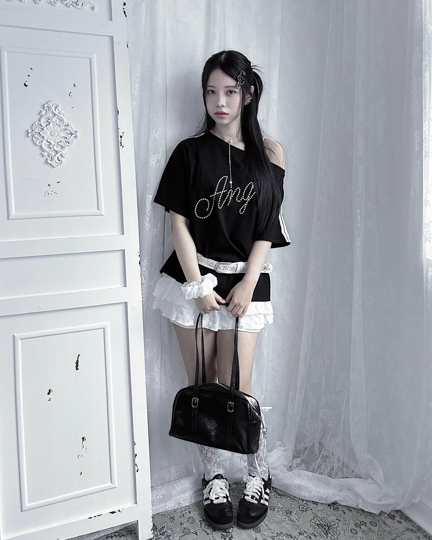 ★ 𝐒𝐭𝐚𝐫 𝐀𝐧𝐠𝐞𝐥 𝐃𝐫𝐨𝐩 𝐒𝐡𝐨𝐮𝐥𝐝𝐞𝐫 𝐓𝐞𝐞 - 𝐁𝐥𝐚𝐜𝐤