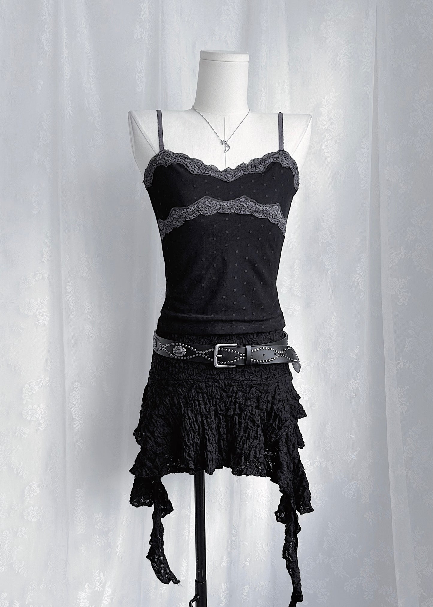 𝐋𝐚𝐜𝐞 𝐏𝐨𝐥𝐤𝐚 𝐃𝐨𝐭 𝐌𝐞𝐬𝐡 𝐓𝐚𝐧𝐤 𝐓𝐨𝐩 - 𝐁𝐥𝐚𝐜𝐤