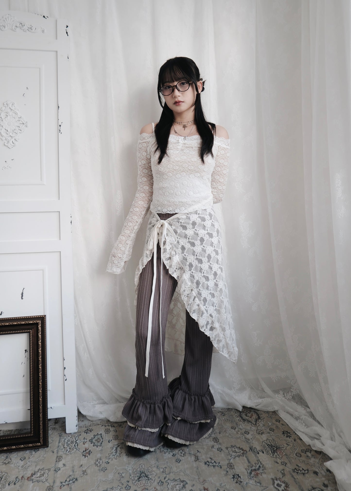 𝐑𝐢𝐬𝐚 𝐋𝐚𝐜𝐞 𝐑𝐮𝐟𝐟𝐥𝐞 𝐏𝐚𝐧𝐭𝐬 - 𝐋𝐚𝐯𝐞𝐧𝐝𝐞𝐫