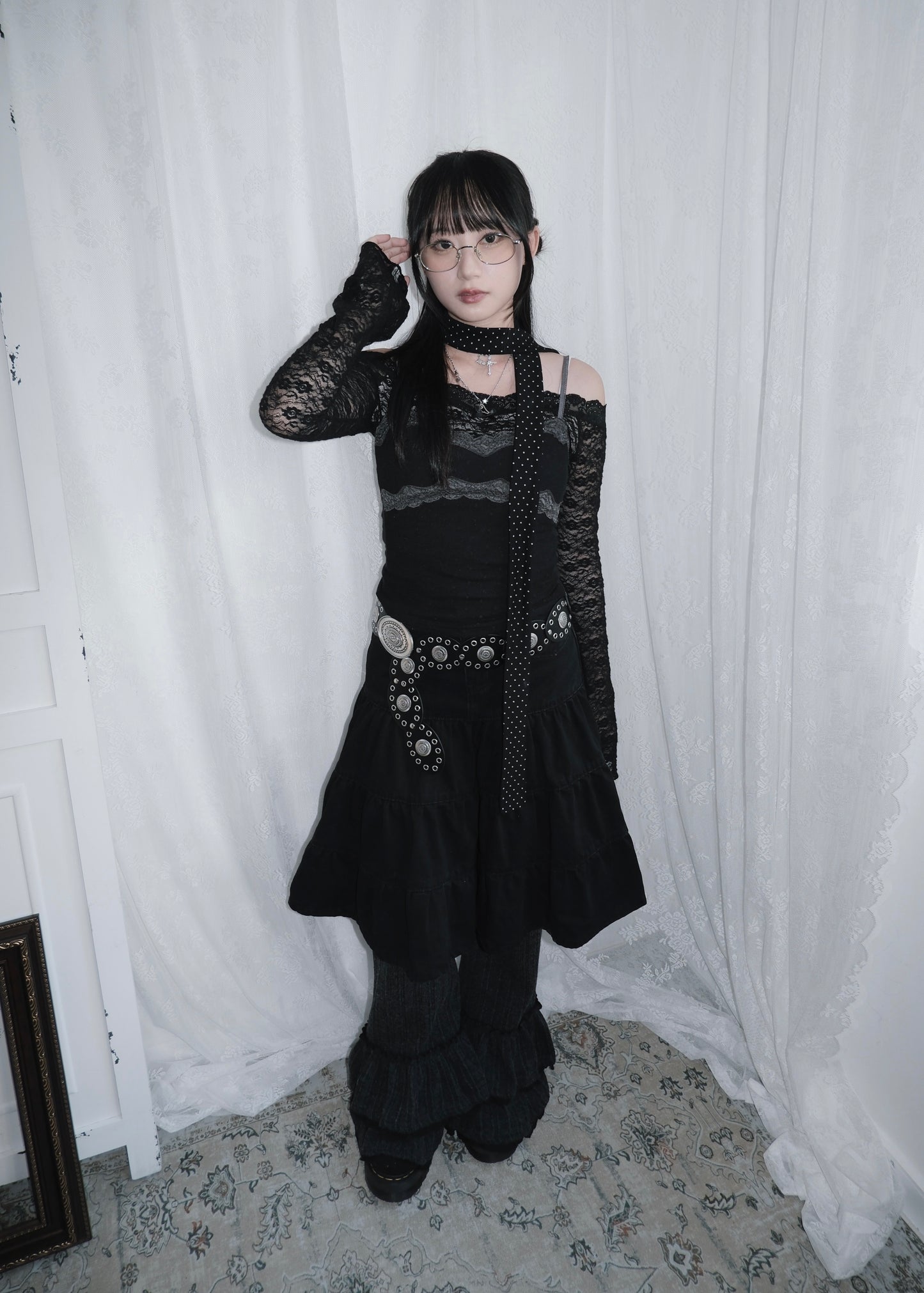 𝐑𝐢𝐬𝐚 𝐋𝐚𝐜𝐞 𝐑𝐮𝐟𝐟𝐥𝐞 𝐏𝐚𝐧𝐭𝐬 - 𝐃𝐚𝐫𝐤 𝐆𝐫𝐞𝐲