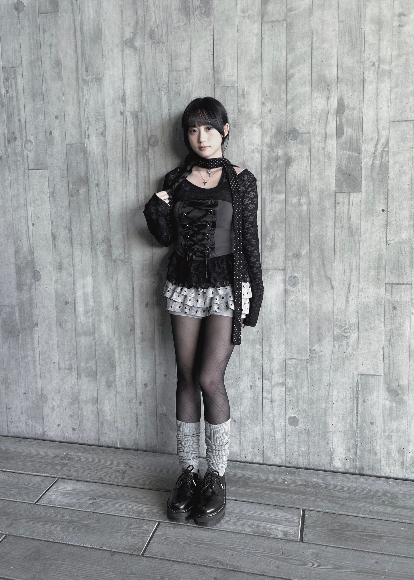 𝐒𝐭𝐚𝐫𝐫𝐲 𝐒𝐤𝐲 𝐑𝐮𝐟𝐟𝐥𝐞 𝐌𝐢𝐧𝐢 𝐒𝐤𝐨𝐫𝐭 - 𝐆𝐫𝐞𝐲