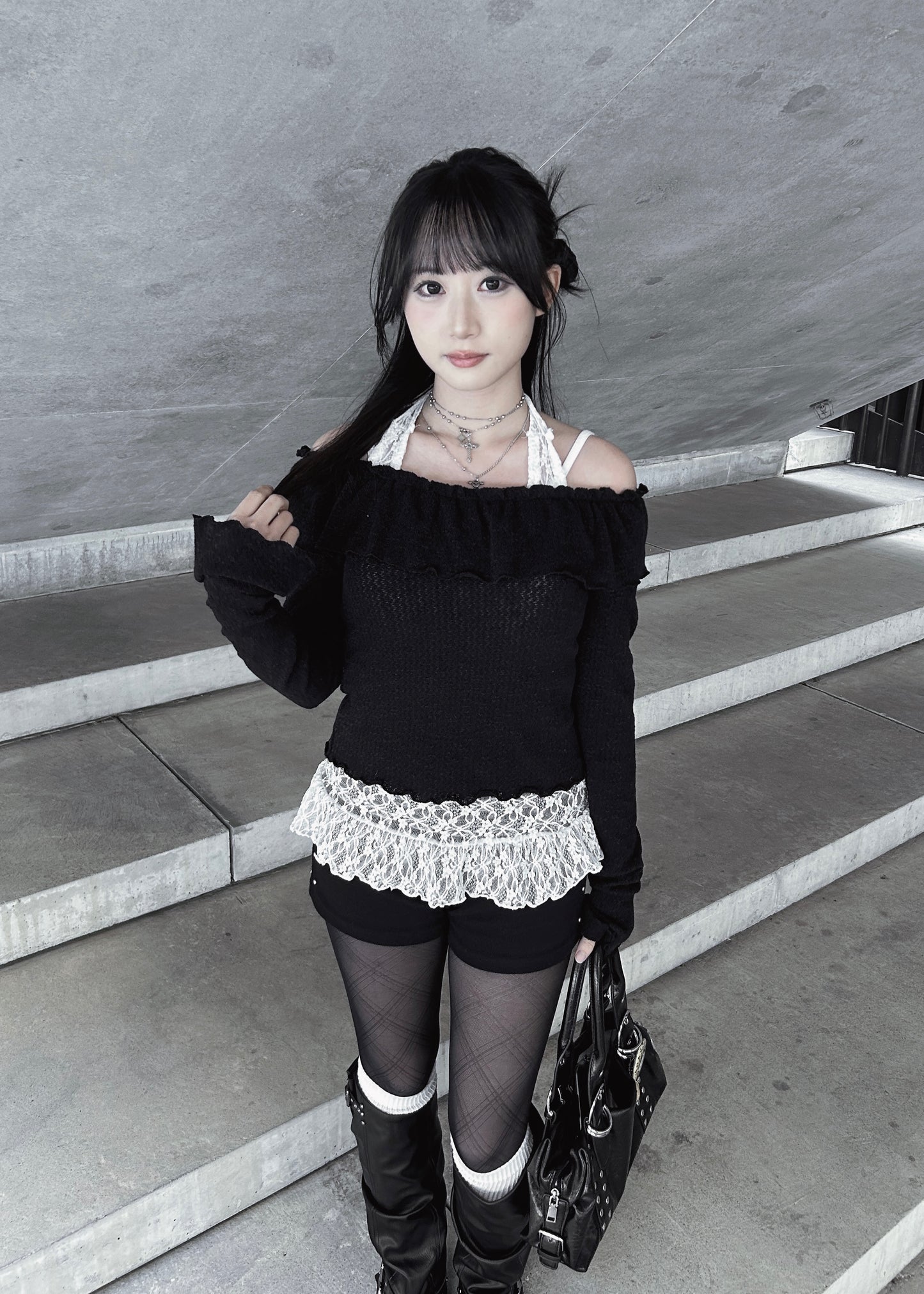 𝐋𝐢𝐬𝐞𝐭𝐭𝐚 𝐋𝐚𝐜𝐞 𝐑𝐮𝐟𝐟𝐥𝐞 𝐇𝐚𝐥𝐭𝐞𝐫 𝐓𝐨𝐩 - 𝐖𝐡𝐢𝐭𝐞