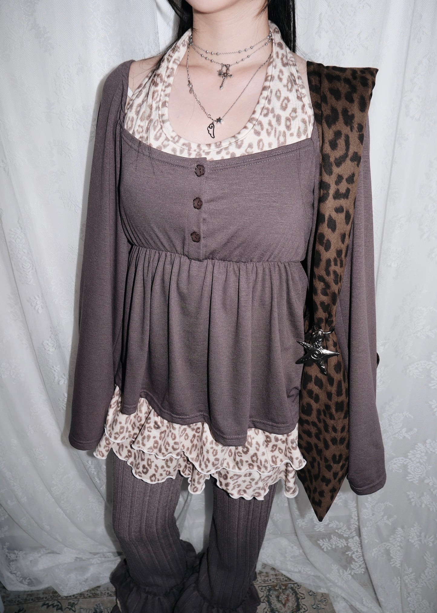 𝐌𝐢𝐤𝐚 𝐅𝐥𝐨𝐰𝐞𝐫 𝐏𝐮𝐟𝐟 𝐒𝐥𝐞𝐞𝐯𝐞 𝐓𝐨𝐩 - 𝐌𝐨𝐜𝐡𝐚