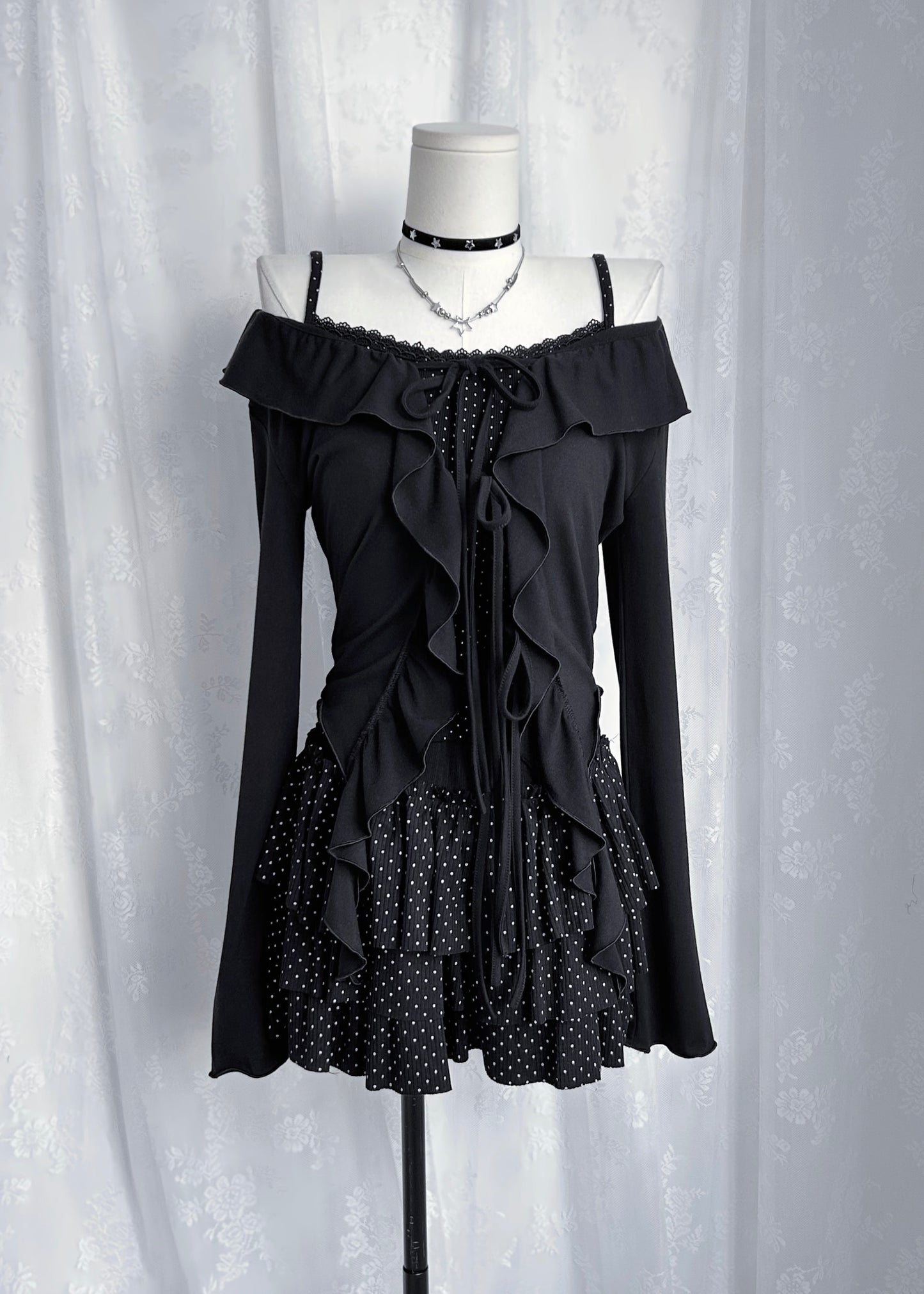 𝐏𝐨𝐥𝐤𝐚 𝐃𝐨𝐭𝐬 𝐋𝐚𝐜𝐞 𝐓𝐚𝐧𝐤 𝐓𝐨𝐩 - 𝐁𝐥𝐚𝐜𝐤