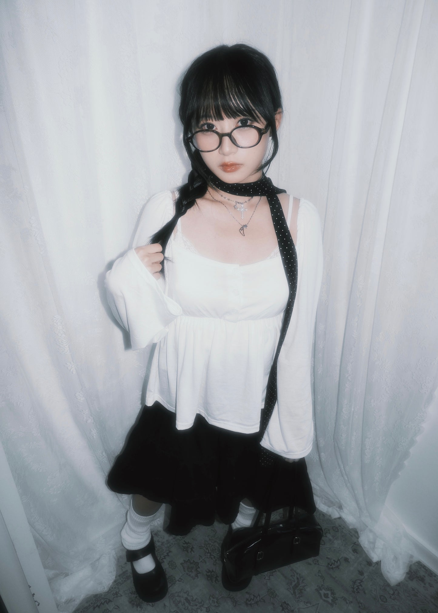 𝐌𝐢𝐤𝐚 𝐅𝐥𝐨𝐰𝐞𝐫 𝐏𝐮𝐟𝐟 𝐒𝐥𝐞𝐞𝐯𝐞 𝐓𝐨𝐩 -  𝐖𝐡𝐢𝐭𝐞