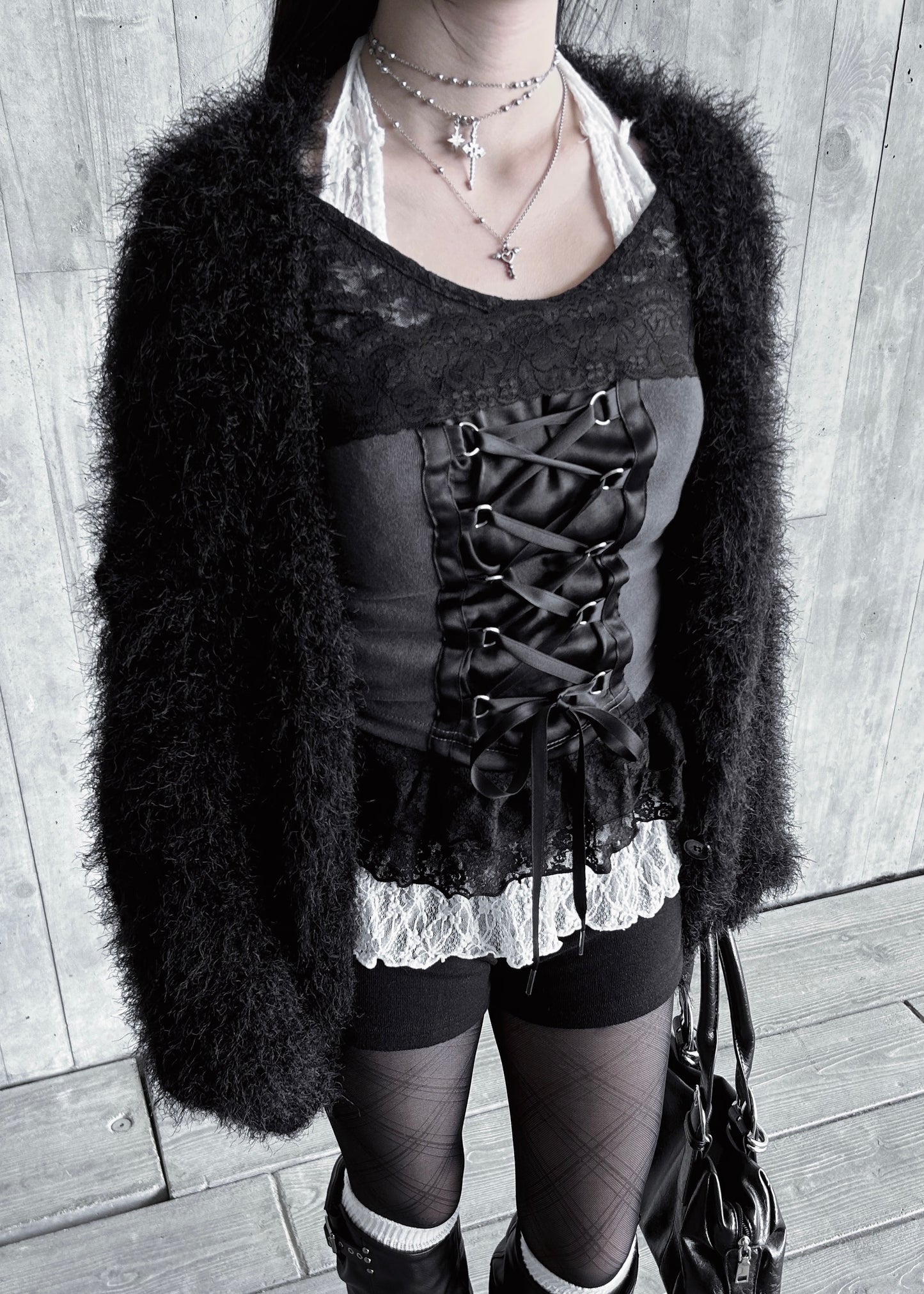 𝐋𝐞𝐭𝐢𝐭𝐢𝐚 𝐋𝐚𝐜𝐞 𝐑𝐮𝐟𝐟𝐥𝐞 𝐓𝐨𝐩 𝐖𝐢𝐭𝐡 𝐒𝐜𝐚𝐫𝐟 - 𝐁𝐥𝐚𝐜𝐤