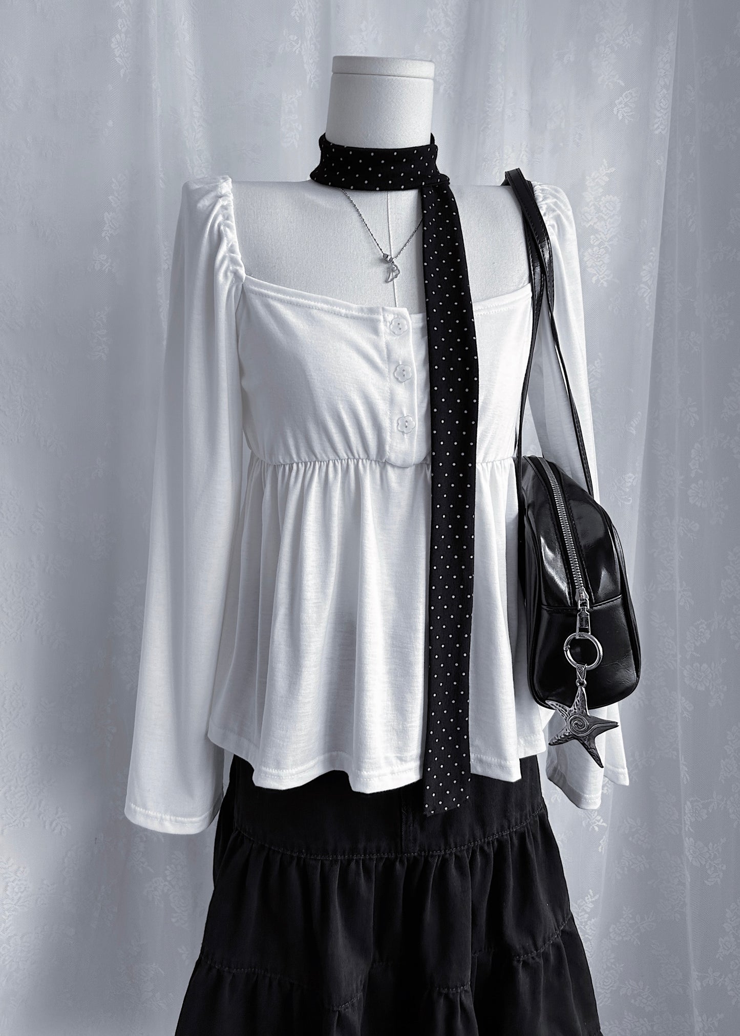 𝐏𝐨𝐥𝐤𝐚 𝐃𝐨𝐭 𝐒𝐜𝐚𝐫𝐟 - 𝐁𝐥𝐚𝐜𝐤