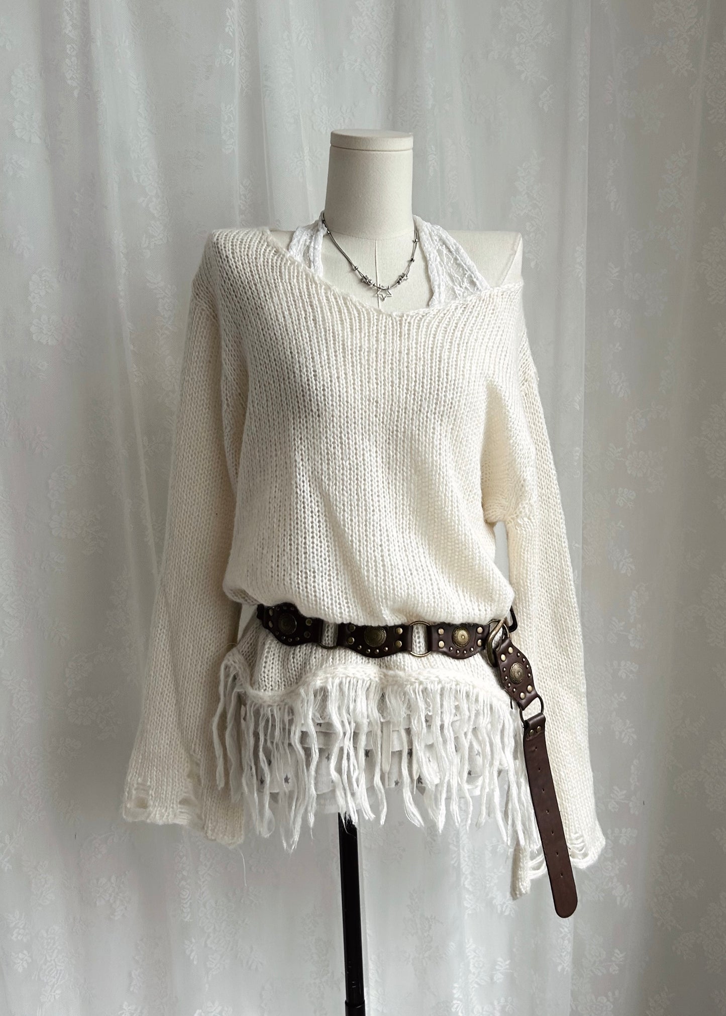 𝐕 𝐍𝐞𝐜𝐤 𝐅𝐫𝐢𝐧𝐠𝐞𝐝 𝐊𝐧𝐢𝐭 𝐒𝐰𝐞𝐚𝐭𝐞𝐫 - 𝐂𝐫𝐞𝐚𝐦