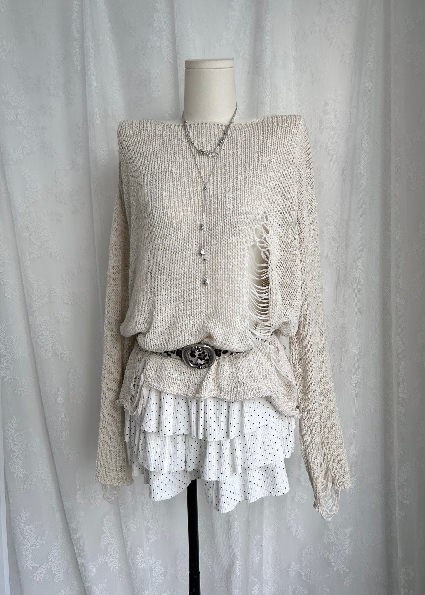 𝐄𝐜𝐡𝐨 𝐃𝐢𝐬𝐭𝐫𝐞𝐬𝐬𝐞𝐝 𝐊𝐧𝐢𝐭 𝐒𝐰𝐞𝐚𝐭𝐞𝐫 - 𝐁𝐞𝐢𝐠𝐞