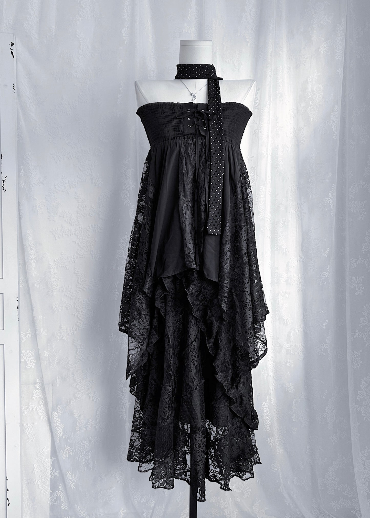 𝐕𝐢𝐧𝐚 𝐋𝐚𝐜𝐞 𝐑𝐮𝐟𝐟𝐥𝐞 𝐋𝐚𝐲𝐞𝐫 𝐒𝐤𝐢𝐫𝐭 - 𝐁𝐥𝐚𝐜𝐤