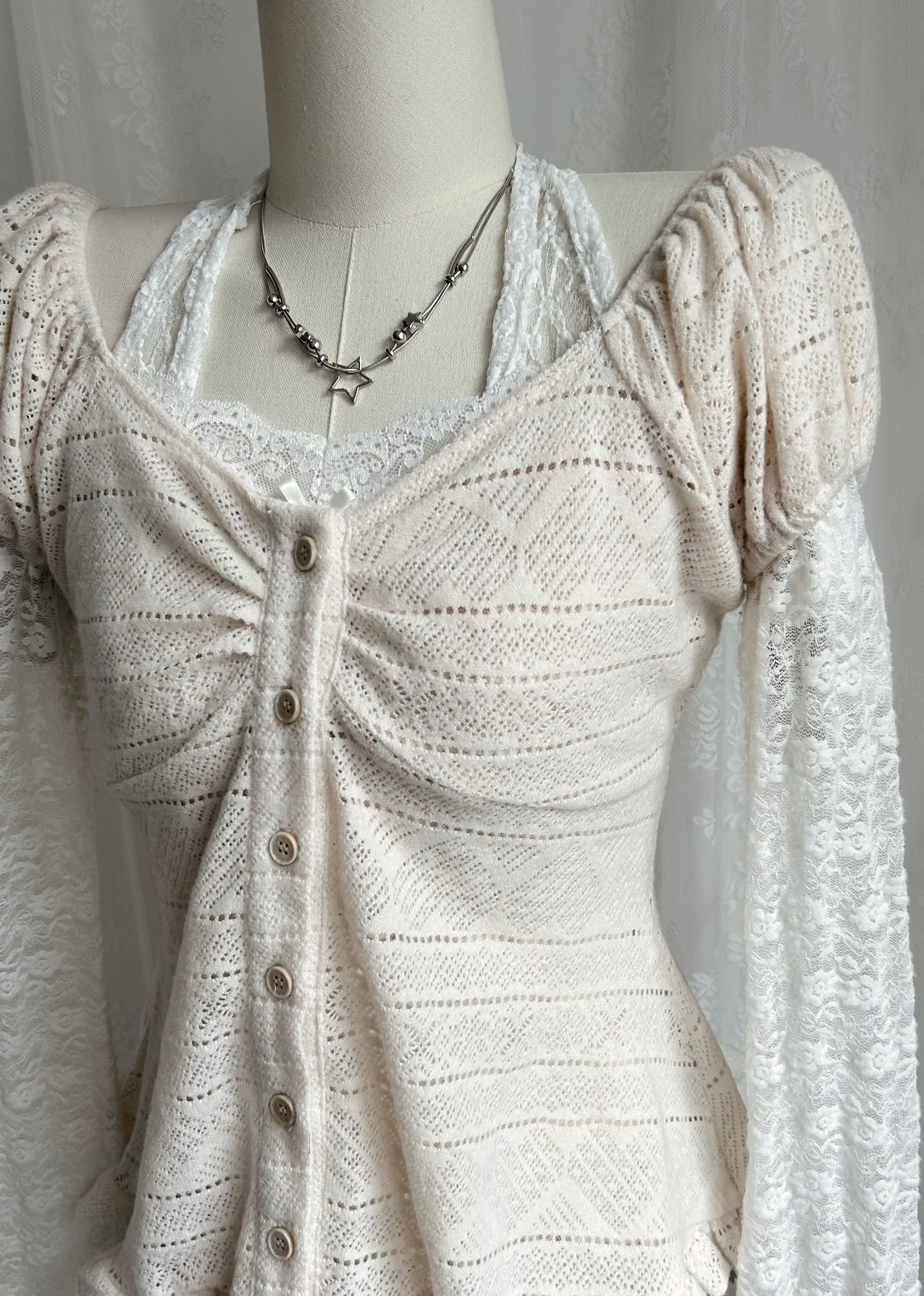 𝐂𝐢𝐧𝐭𝐢𝐚 𝐊𝐧𝐢𝐭 𝐑𝐮𝐟𝐟𝐥𝐞 𝐏𝐮𝐟𝐟 𝐒𝐥𝐞𝐞𝐯𝐞 𝐓𝐨𝐩 - 𝐂𝐫𝐞𝐚𝐦