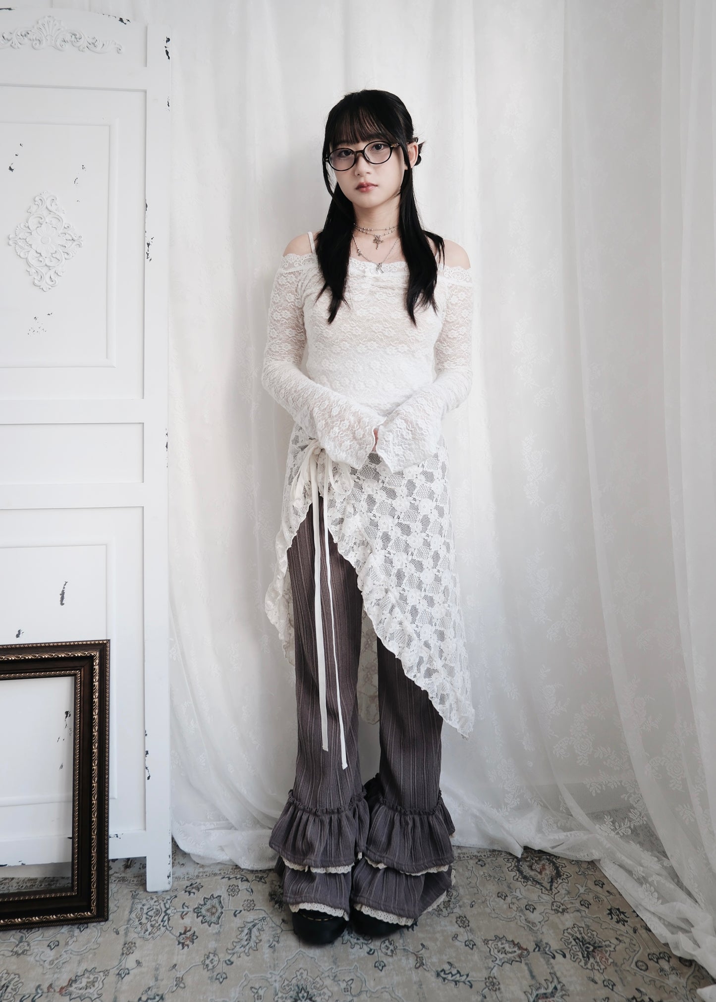 𝐑𝐢𝐬𝐚 𝐋𝐚𝐜𝐞 𝐑𝐮𝐟𝐟𝐥𝐞 𝐏𝐚𝐧𝐭𝐬 - 𝐋𝐚𝐯𝐞𝐧𝐝𝐞𝐫