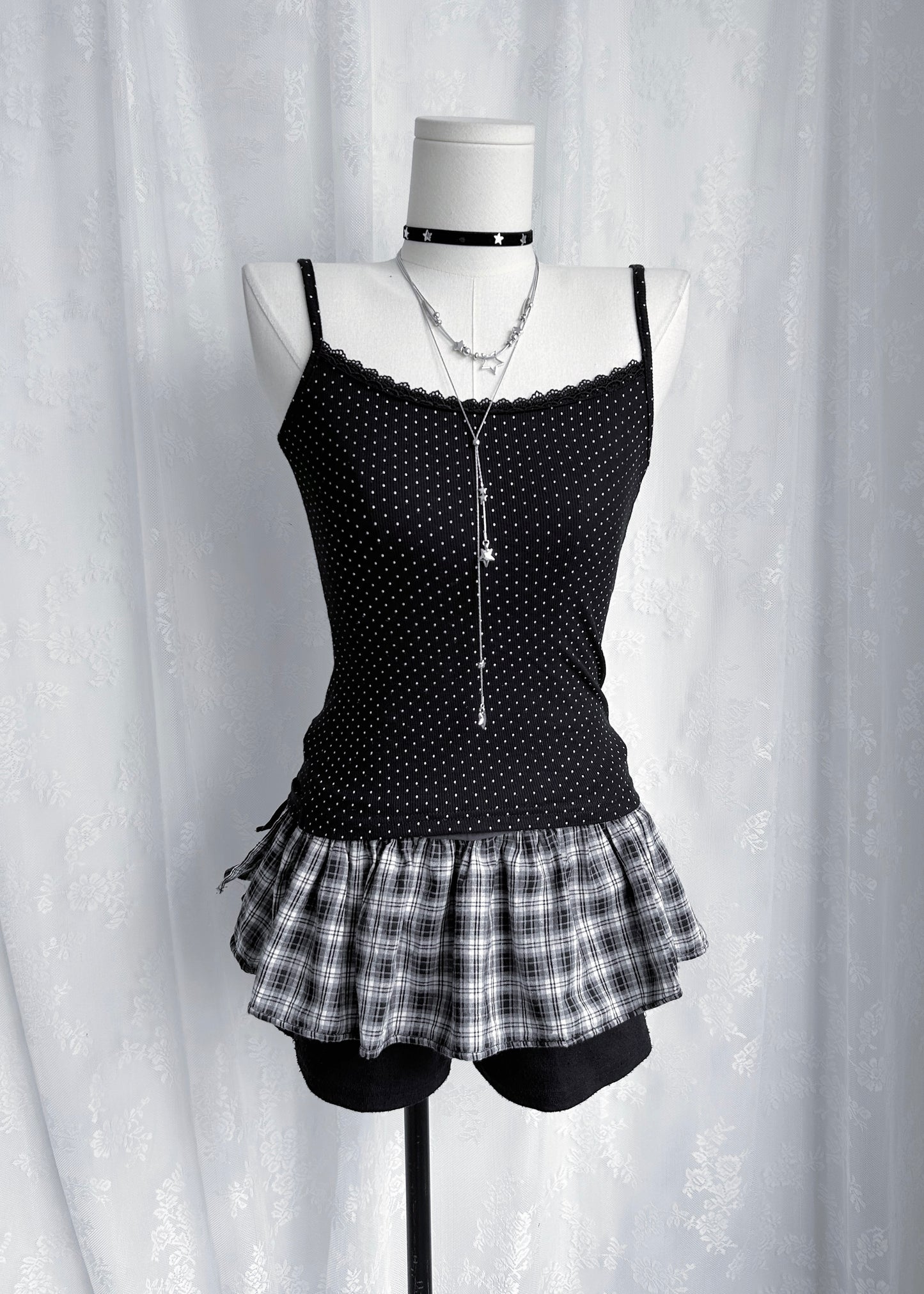 𝐏𝐨𝐥𝐤𝐚 𝐃𝐨𝐭𝐬 𝐋𝐚𝐜𝐞 𝐓𝐚𝐧𝐤 𝐓𝐨𝐩 - 𝐁𝐥𝐚𝐜𝐤