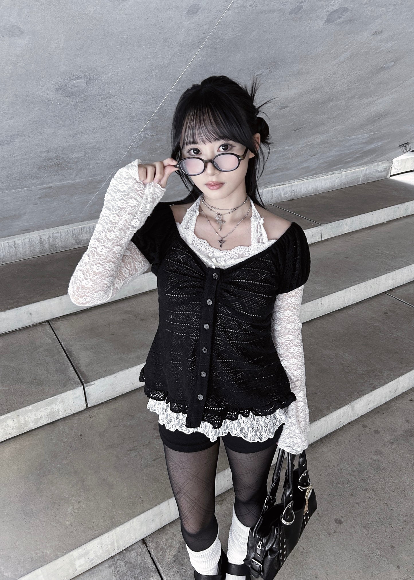 𝐂𝐢𝐧𝐭𝐢𝐚 𝐊𝐧𝐢𝐭 𝐑𝐮𝐟𝐟𝐥𝐞 𝐏𝐮𝐟𝐟 𝐒𝐥𝐞𝐞𝐯𝐞 𝐓𝐨𝐩 - 𝐁𝐥𝐚𝐜𝐤